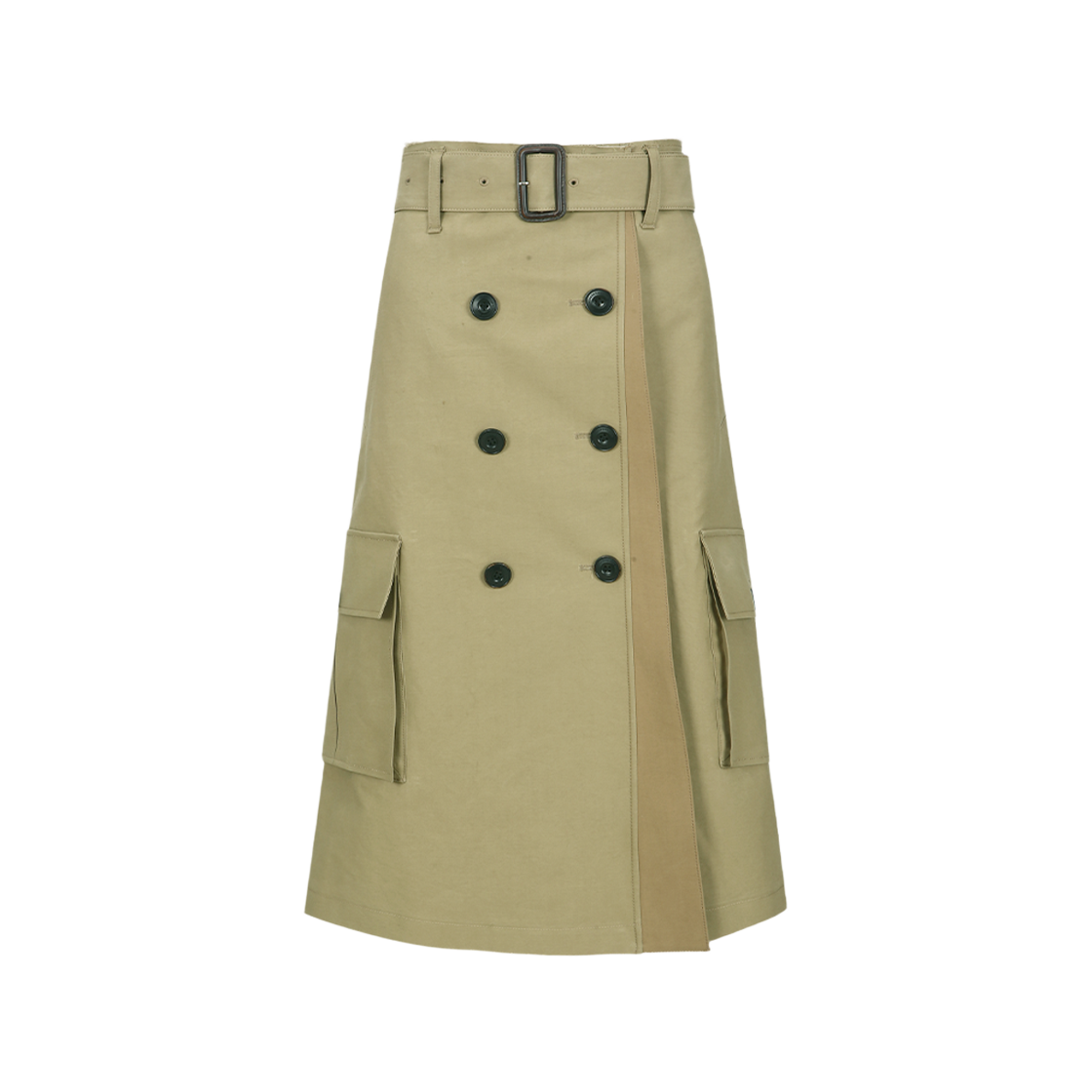 apa849w(KHAKI) ADSB Andersson Bell Trench Pleats Skirt Khaki