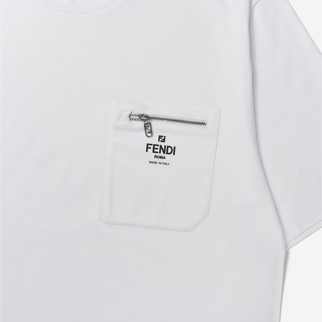 펜디 코튼 티셔츠 화이트(Fendi Cotton T-Shirt White) - 3