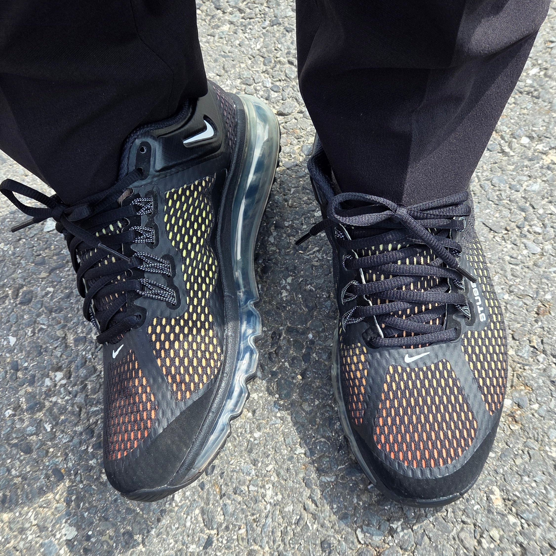 Nike x Stussy Air Max 2013 Black 착용 스타일