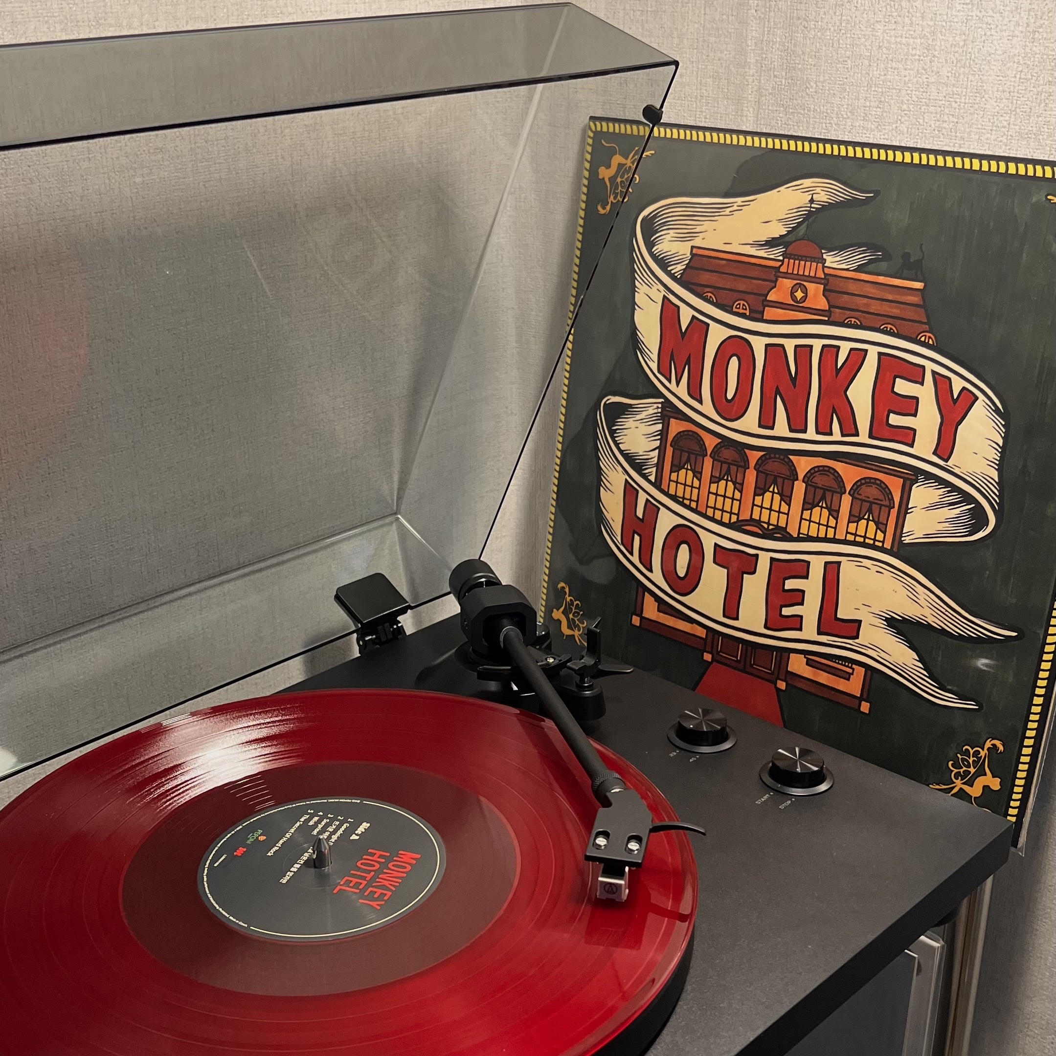 Jannabi Monkey Hotel LP Red 착용 스타일