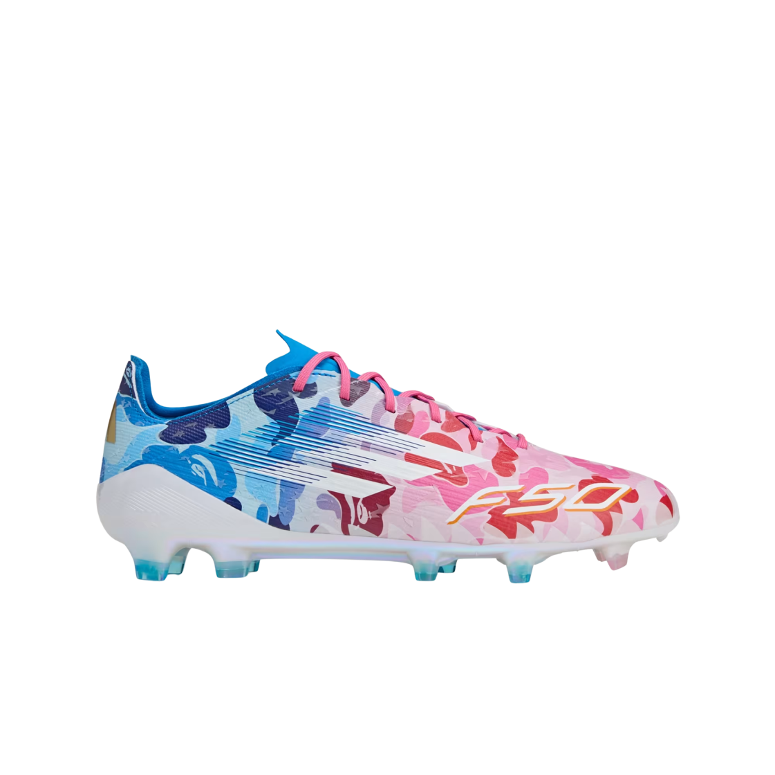 아디다스 x 베이프 F50 엘리트 FG M2 클리어 핑크 클라우드 화이트 아이시 블루(Adidas x BAPE F50 Elite FG M2 Clear Pink Cloud White Icey Blue)