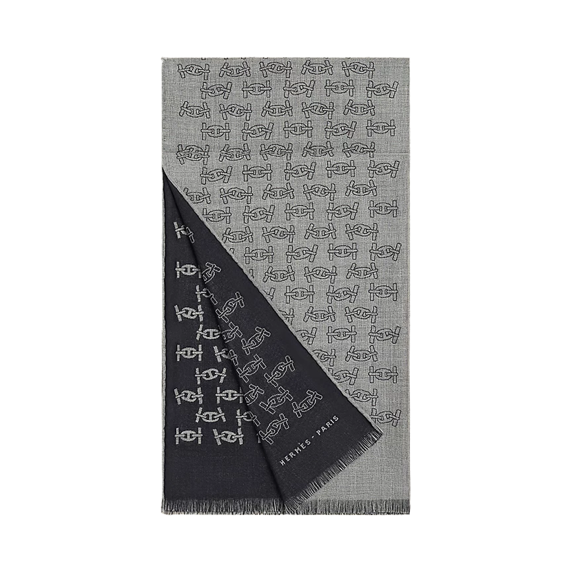 에르메스 마이옹 리트므 머플러 캐시미어 실크 & 마린 그리(Hermes Maillons Rythmes Muffler Cashmere Silk & Marine Gris) - 1