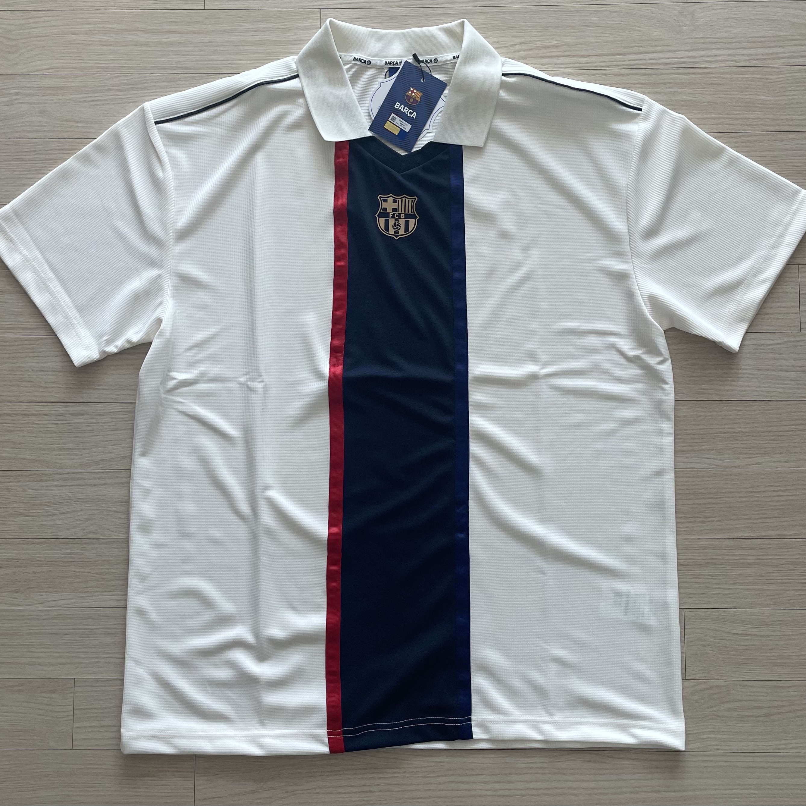FC Barcelona Retro Short Sleeve Jersey Ivory 착용 스타일 - 1