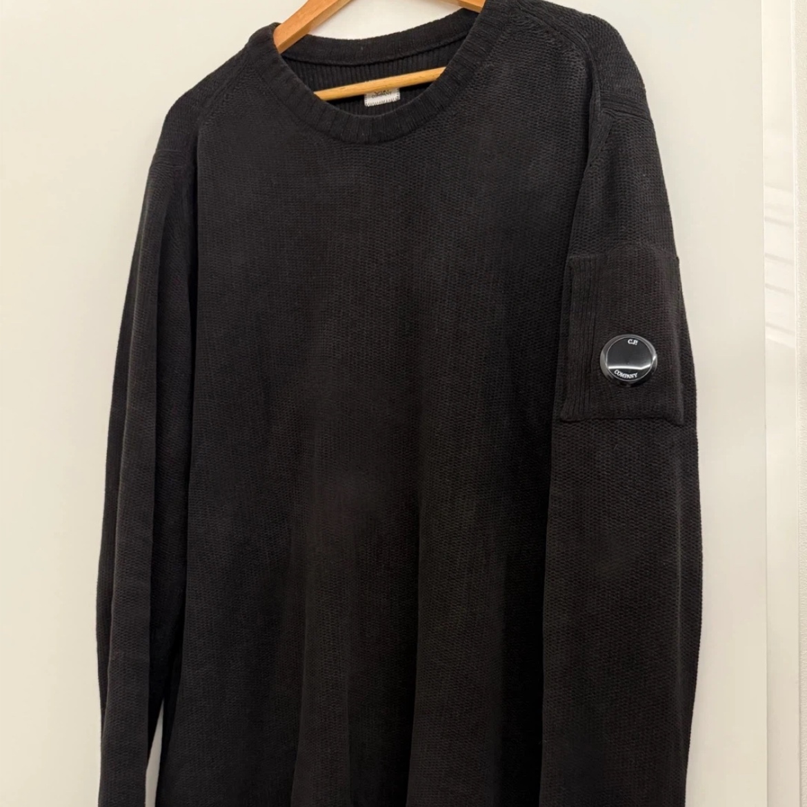 C.P. Company Chenille Cotton Plain Jumper Black - 23FW, C.P. Company Chenille Cotton Plain Jumper Black - 22FW 착용 스타일