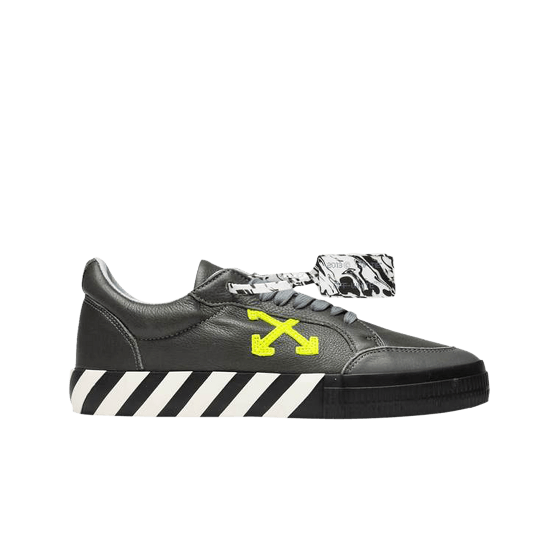 오프화이트 포니 로우 벌크 레더 그레이 그린 플루오(Off-White Pony Low Vulcanized Leather Grey Green Fluo)