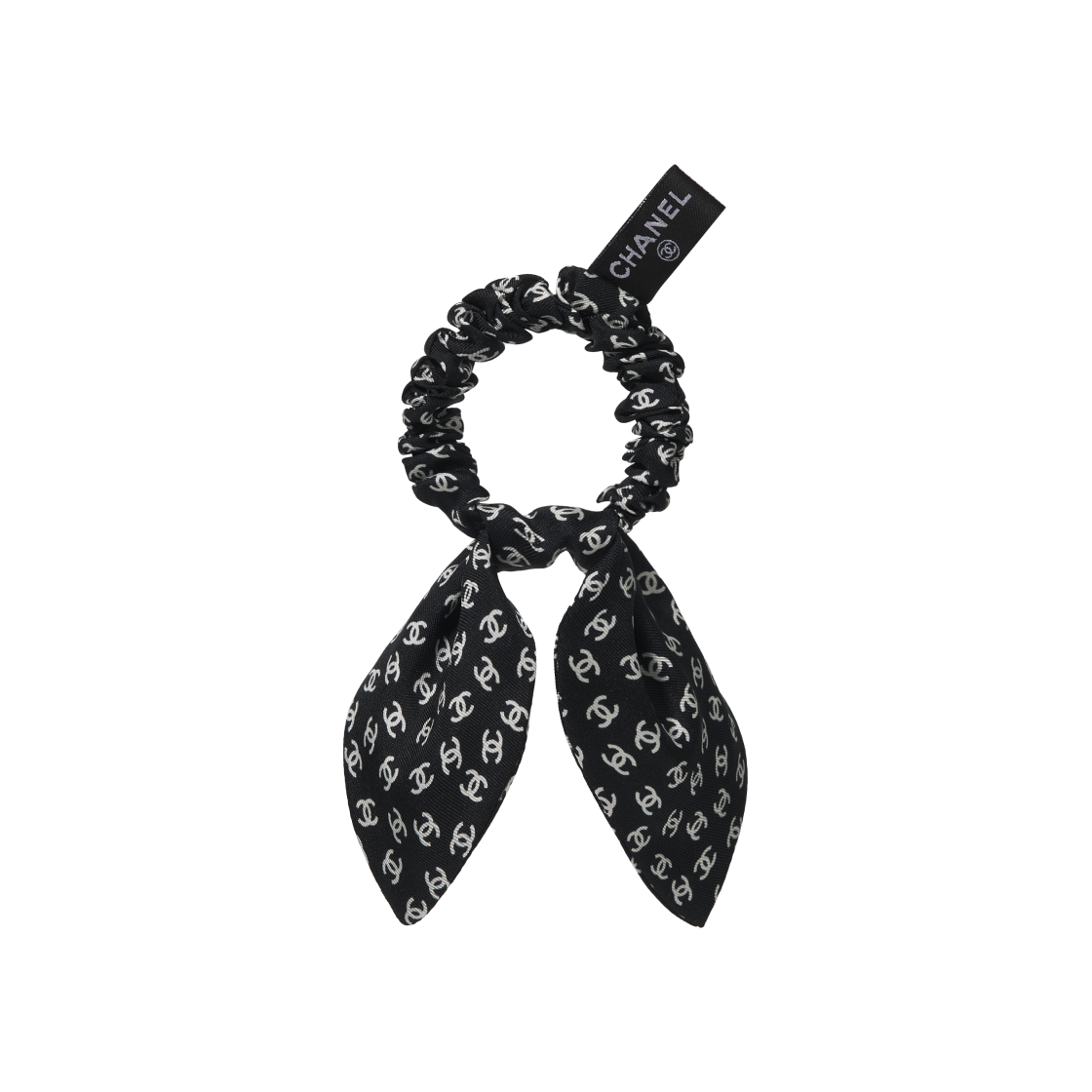 AA8925-B10402-NM735 (W) Chanel Hair Accessory Silk Twill & Black White