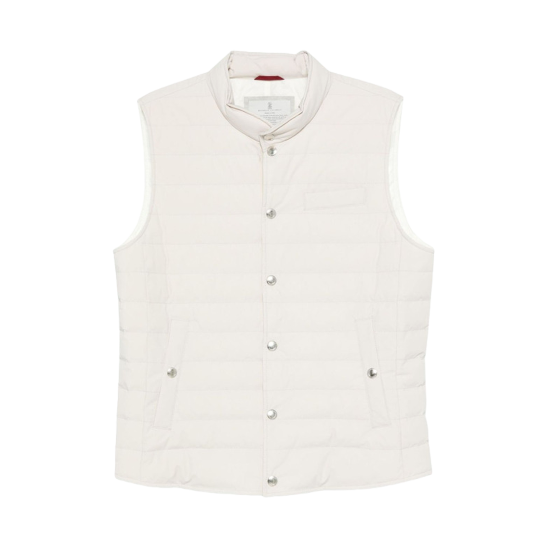 MM4911711-CUE79 Brunello Cucinelli Bonded Taffeta Lightweight Down Vest White