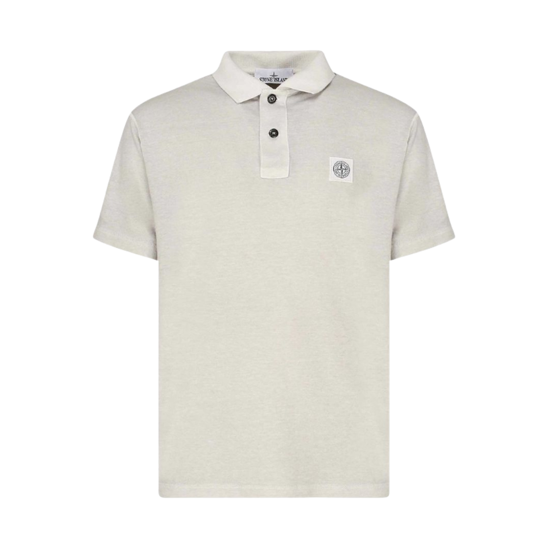 스톤 아일랜드 2200205 컴퍼스 패치 오가닉 코튼 저지 피사토 이펙트 숏슬리브 폴로 셔츠 펄 그레이 - 25SS(Stone Island 2200205 Organic Cotton Jersey Fissato Effect Short Sleeve Polo Shirt with Compass Patch Pearl Grey - 25SS) - 1