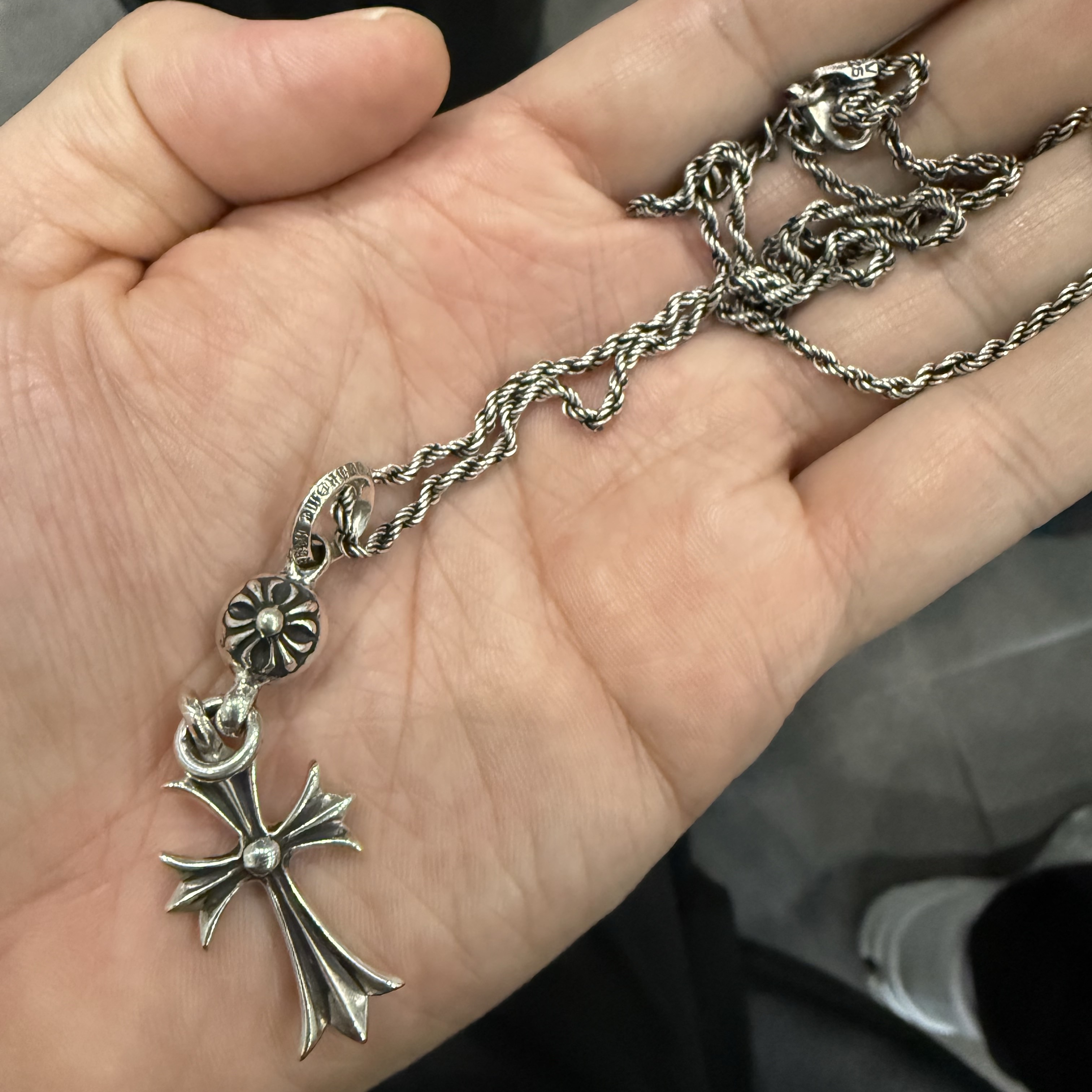 Hansroom Chrome Hearts One Ball Tiny Cross Charm, [프리오더] Polyteru 925 Silver Neck Chain 001 (Chain) 착용 스타일
