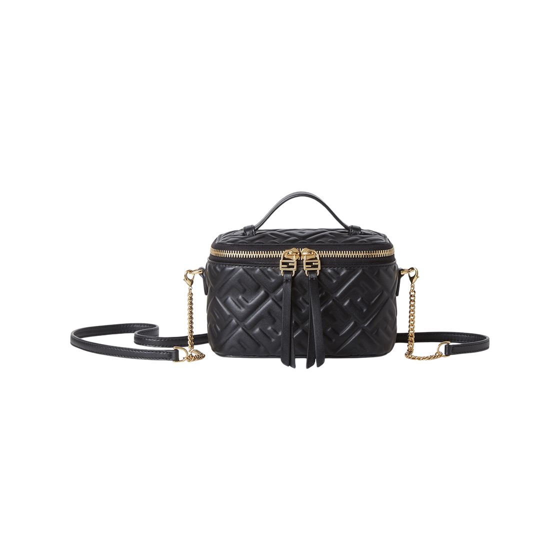 8BS108AAJDF0KUR Fendi Vanity Nappa Leather Mini Bag with FF Motif Black