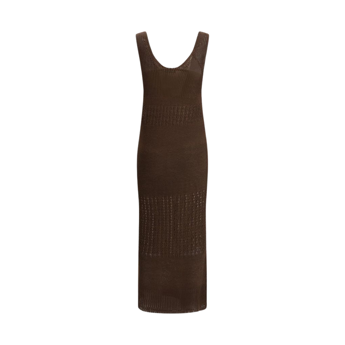 (W) 막스마라 발로아 니트 슬리브리스 롱 드레스 브라운((W) Max Mara Valois Knit Sleeveless Long Dress Brown) - 1