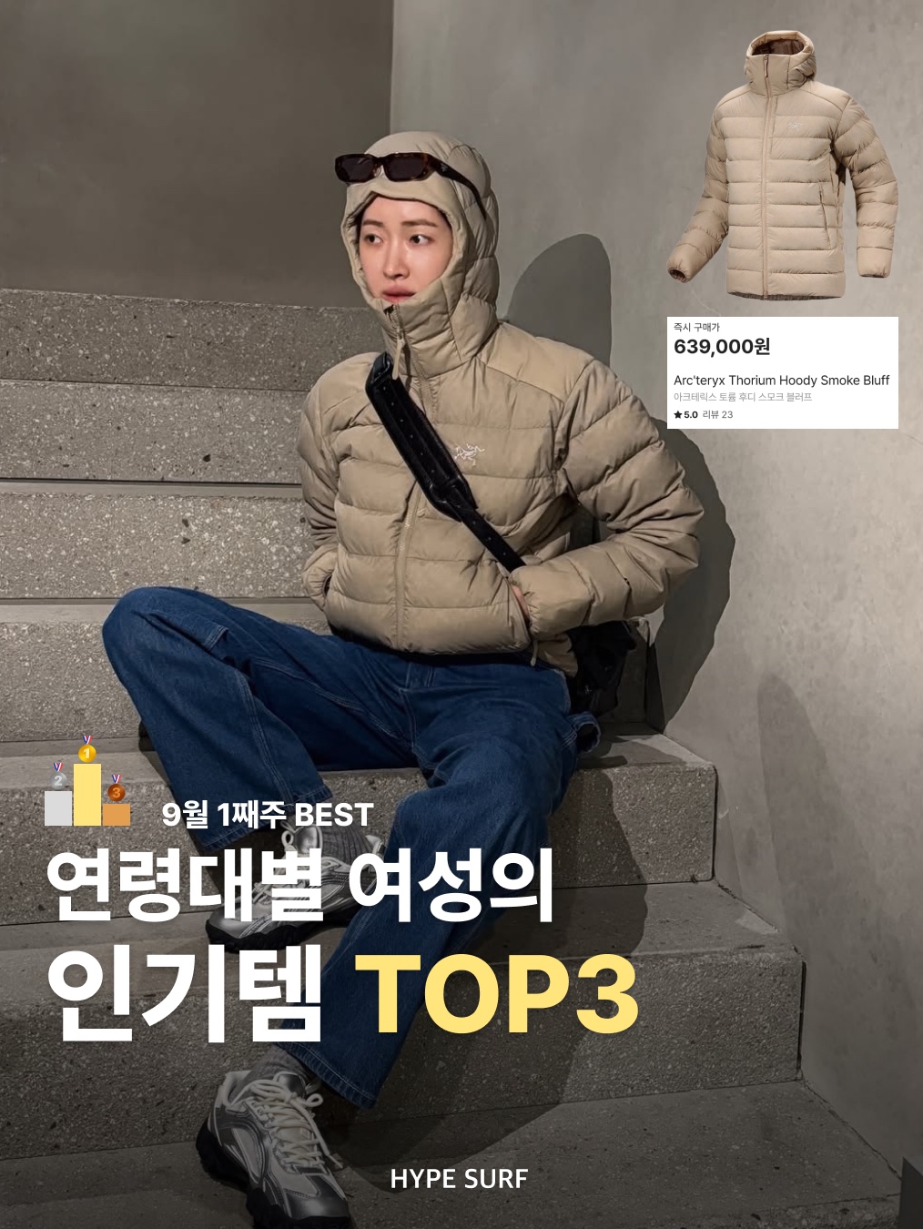 Arc'teryx Thorium Hoody Smoke Bluff, Musinsa Standard City Leisure Hooded Light Down Jacket Cloudy Blue 착용 스타일 - 1