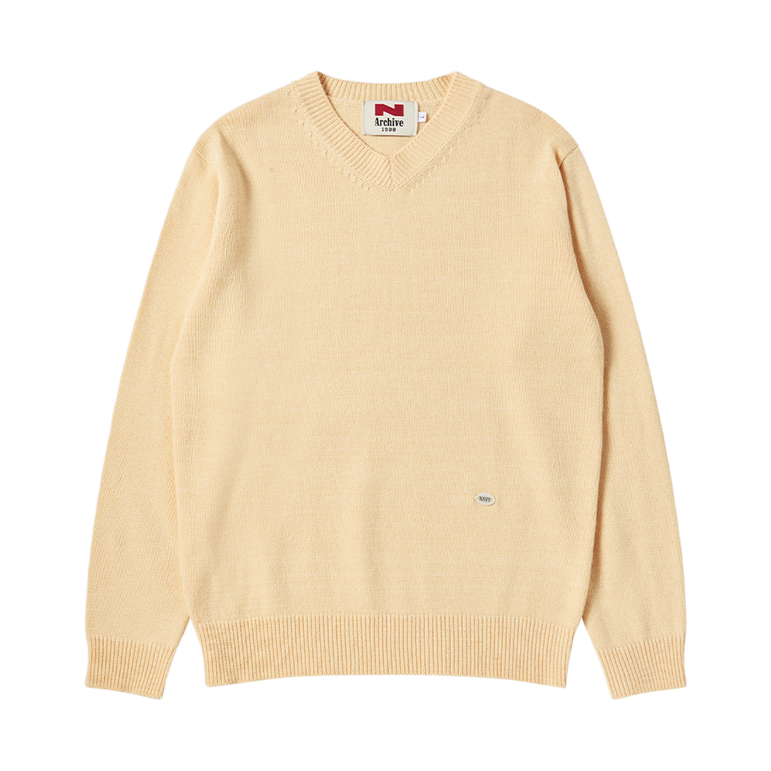 NV25FAKT03YE N ARCHIVE Heritage V-Neck Wool Knit Yellow