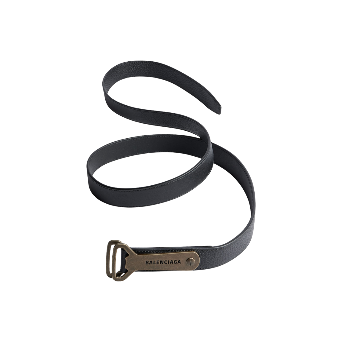 7416132ABGZ1000 Balenciaga Bottle Opener D Ring Belt Black