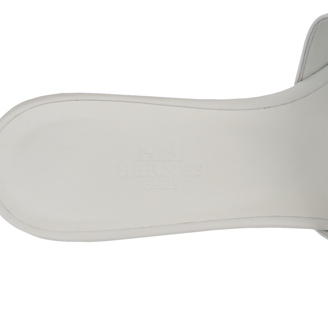 (W) 에르메스 지지 50 샌들 카프스킨 & 팔라듐 하드웨어 블랑((W) Hermes Gigi 50 Sandal Calfskin & Palladium Blanc) - 8