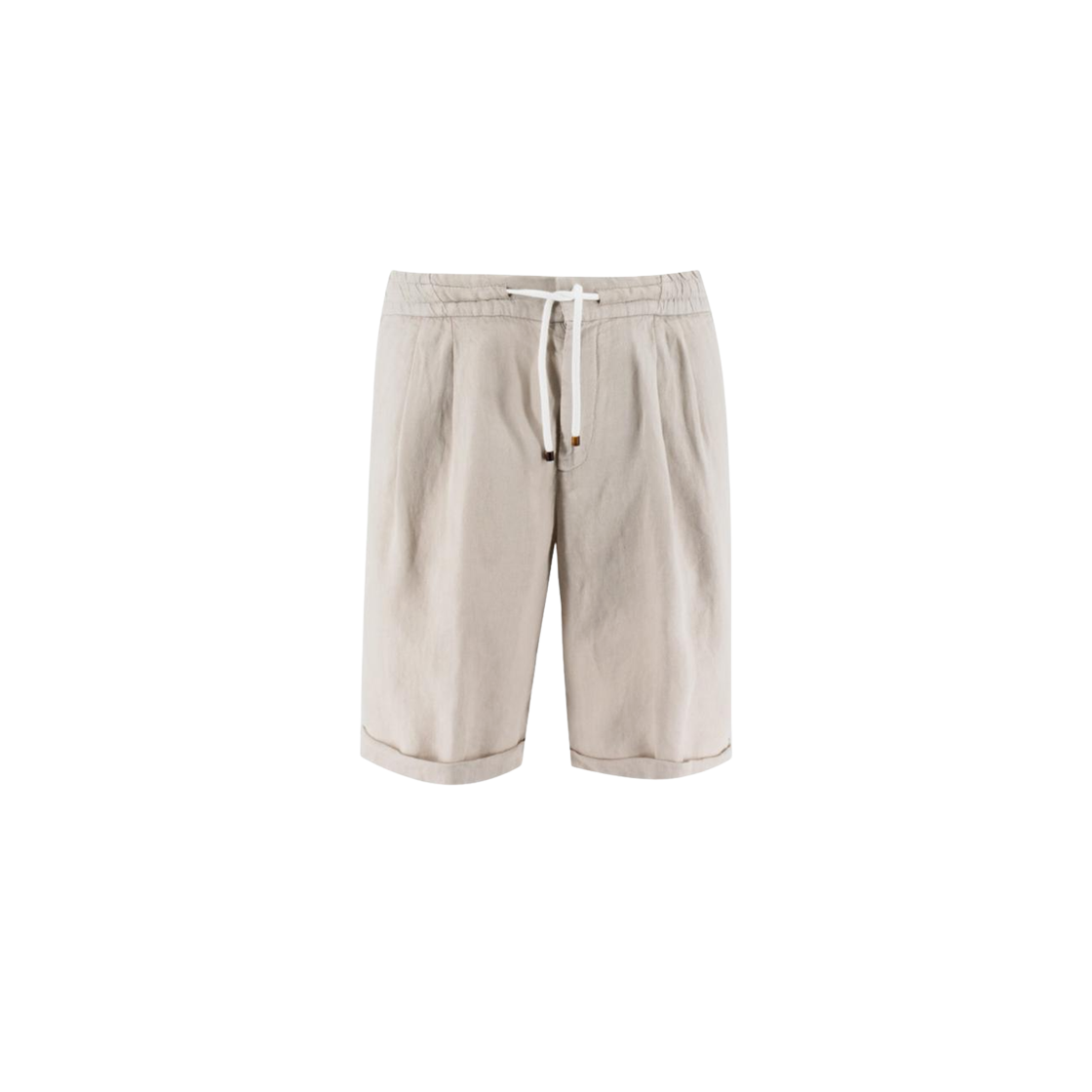 M243DU0020-C6008 Brunello Cucinelli Linen Bermuda Shorts Beige