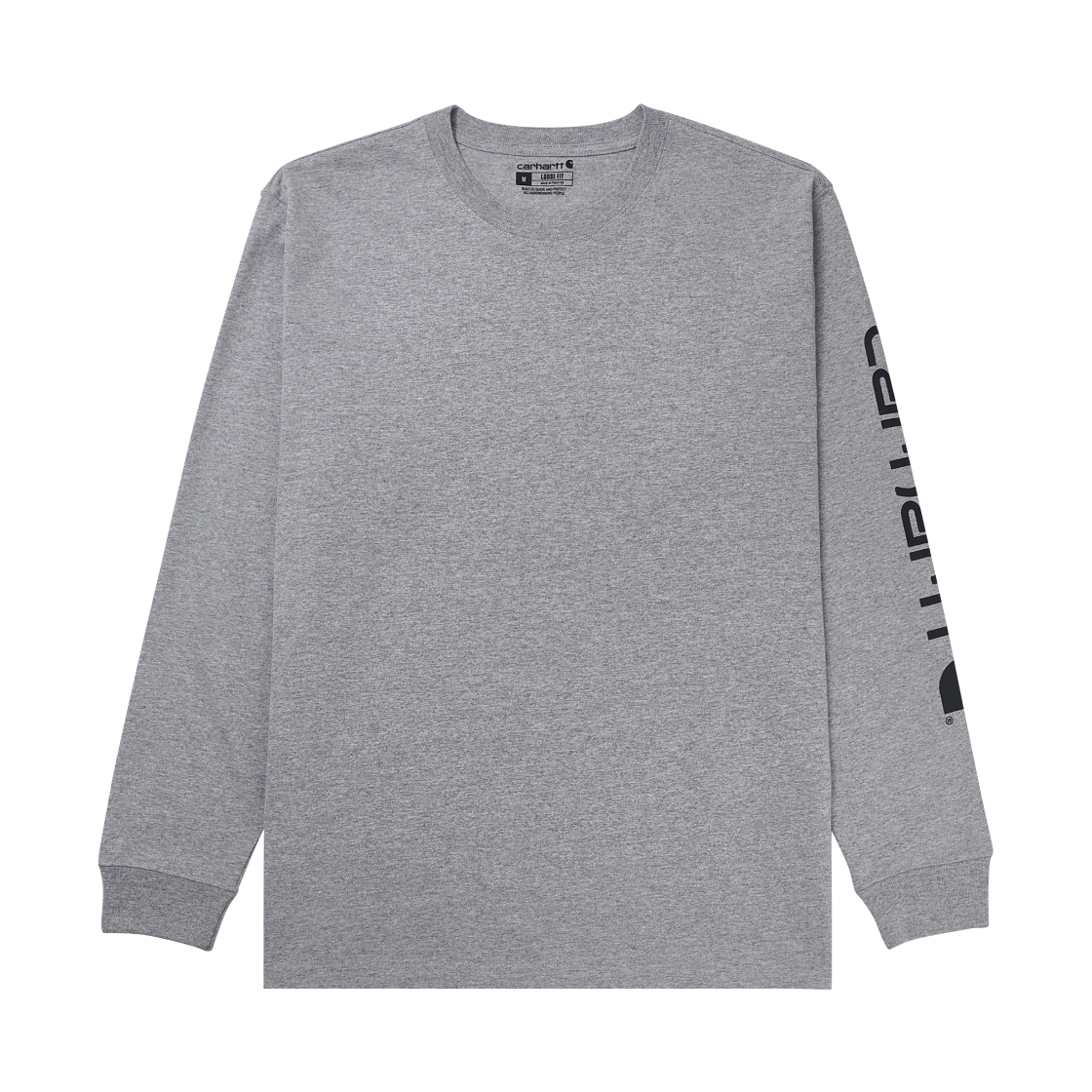 K231-HGY Carhartt Loose Fit Heavyweight Regular Logo Sleeve Graphic Long Sleeve T-Shirt Heather Grey