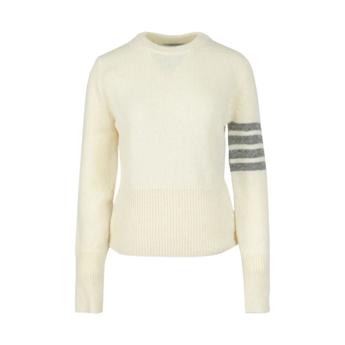 FKA286A-01085-100 (W) Thom Browne 4-Bar Crewneck Wool Knit White