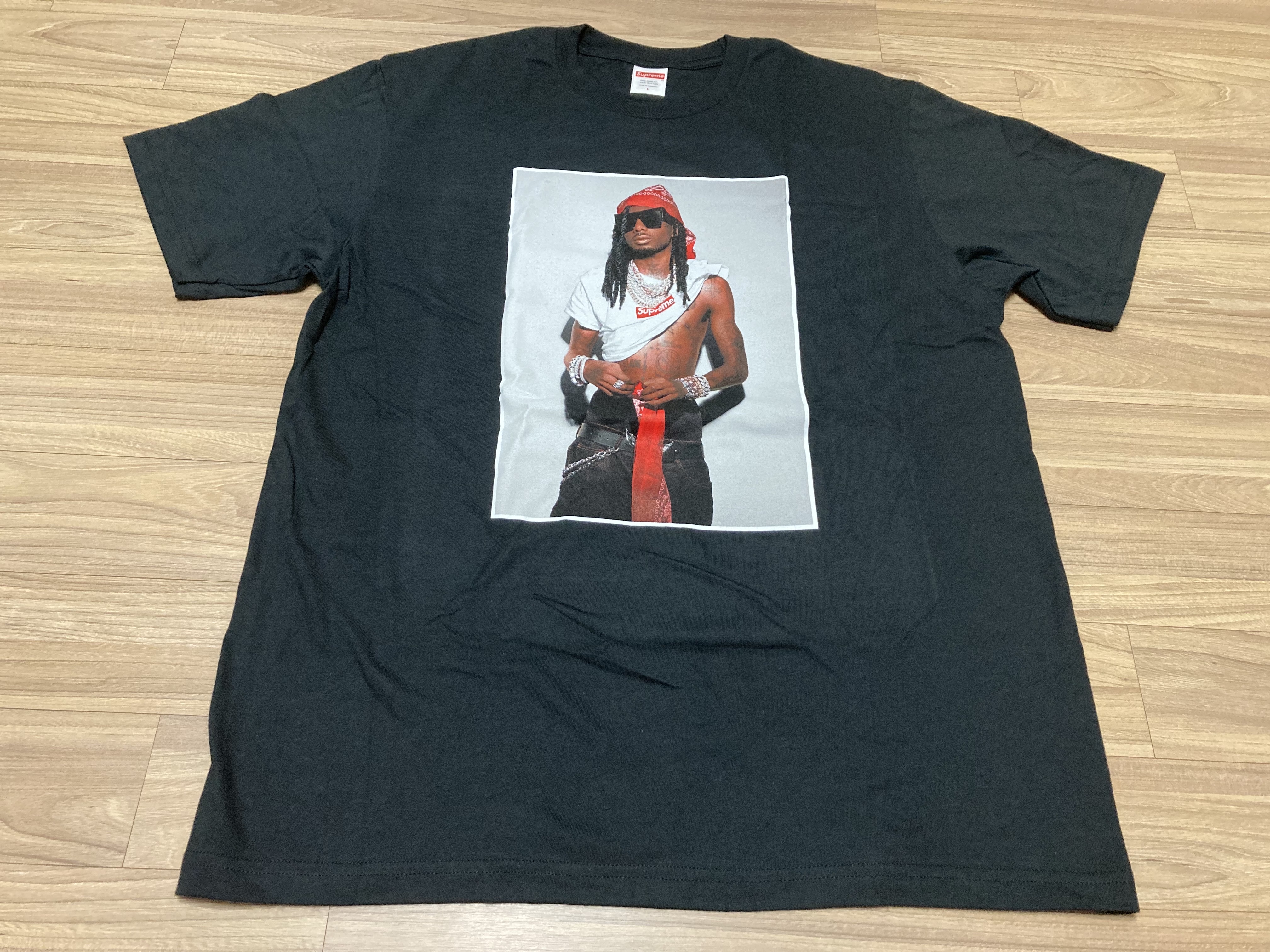Supreme Playboi Carti T-Shirt Black - 25FW 착용 스타일