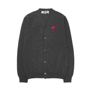 Play Comme des Garcons Knit Red Heart Cardigan Grey