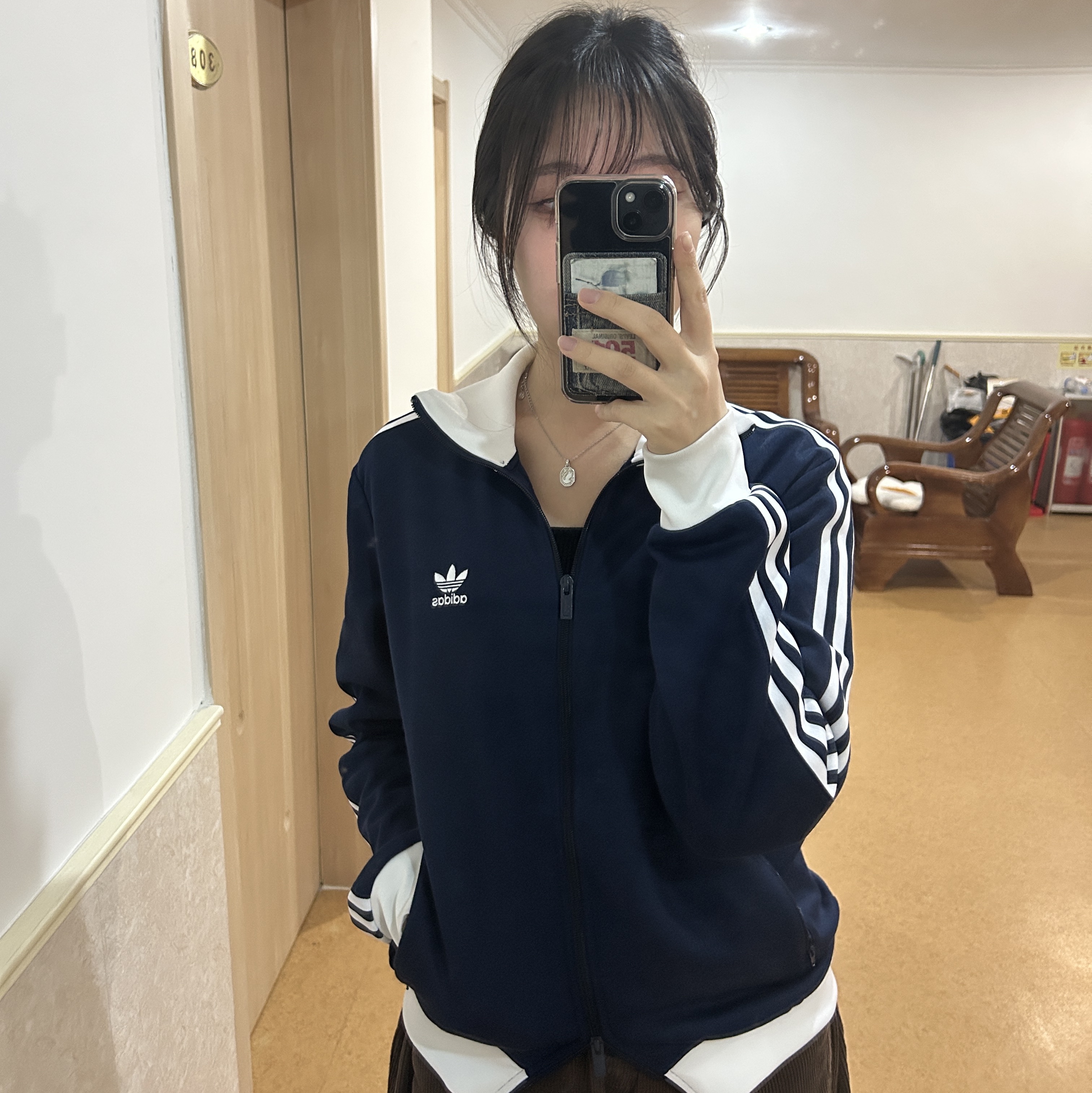 Adidas Adicolor Classic Beckenbauer Track Top Night Indigo - KR Sizing 착용 스타일
