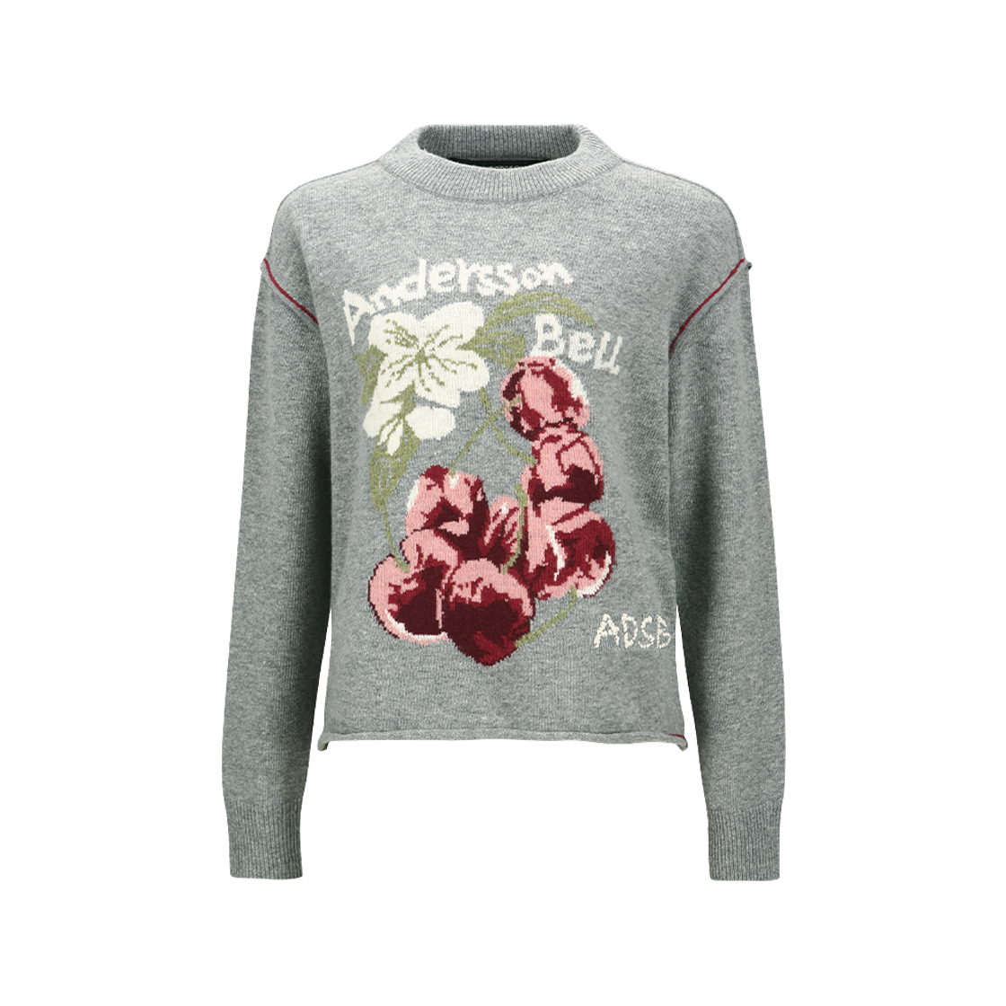 atb1384w(GREY) ADSB Andersson Bell Fruit Intarsia Crewneck Sweater Grey