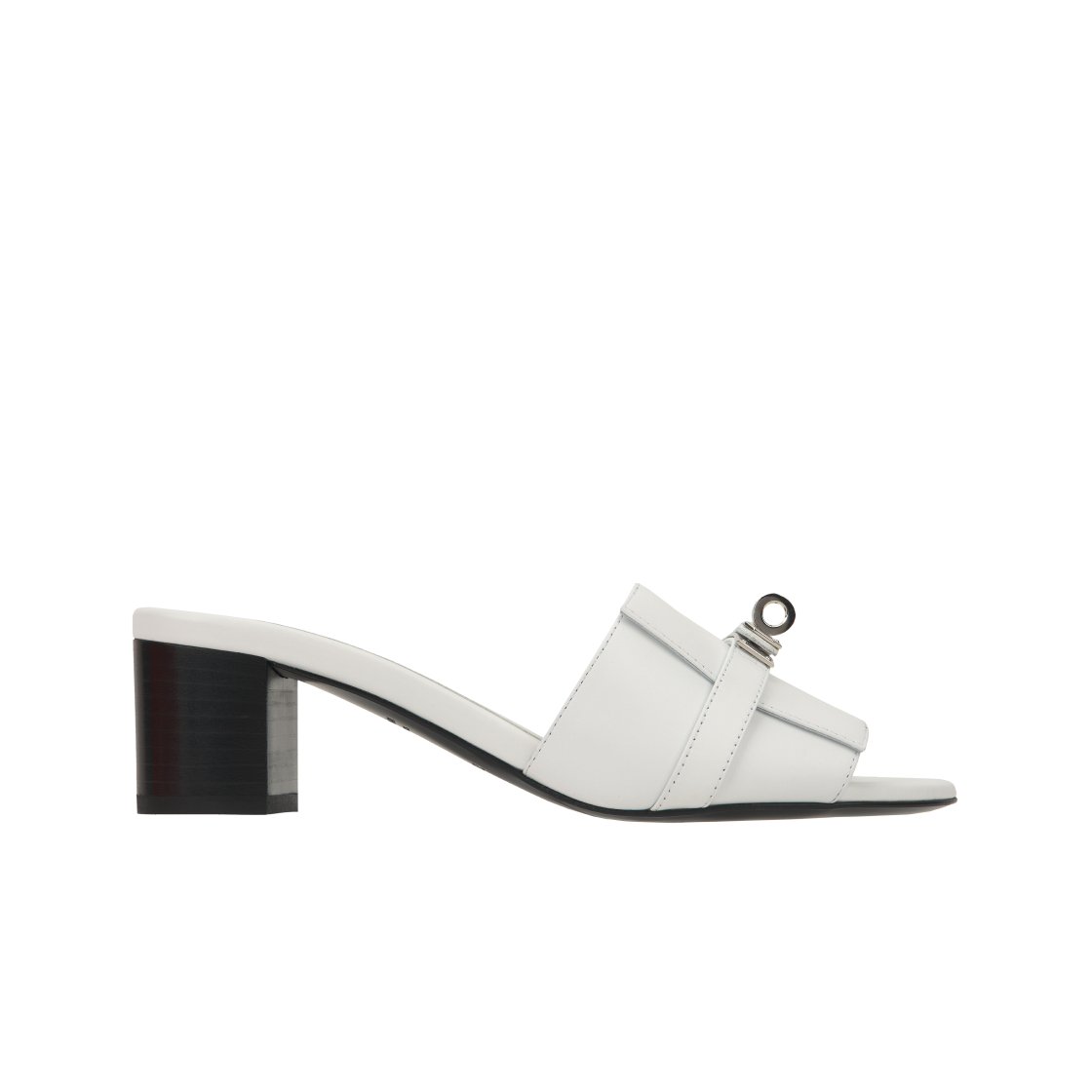(W) 에르메스 지지 50 샌들 카프스킨 & 팔라듐 하드웨어 블랑((W) Hermes Gigi 50 Sandal Calfskin & Palladium Blanc) - 1