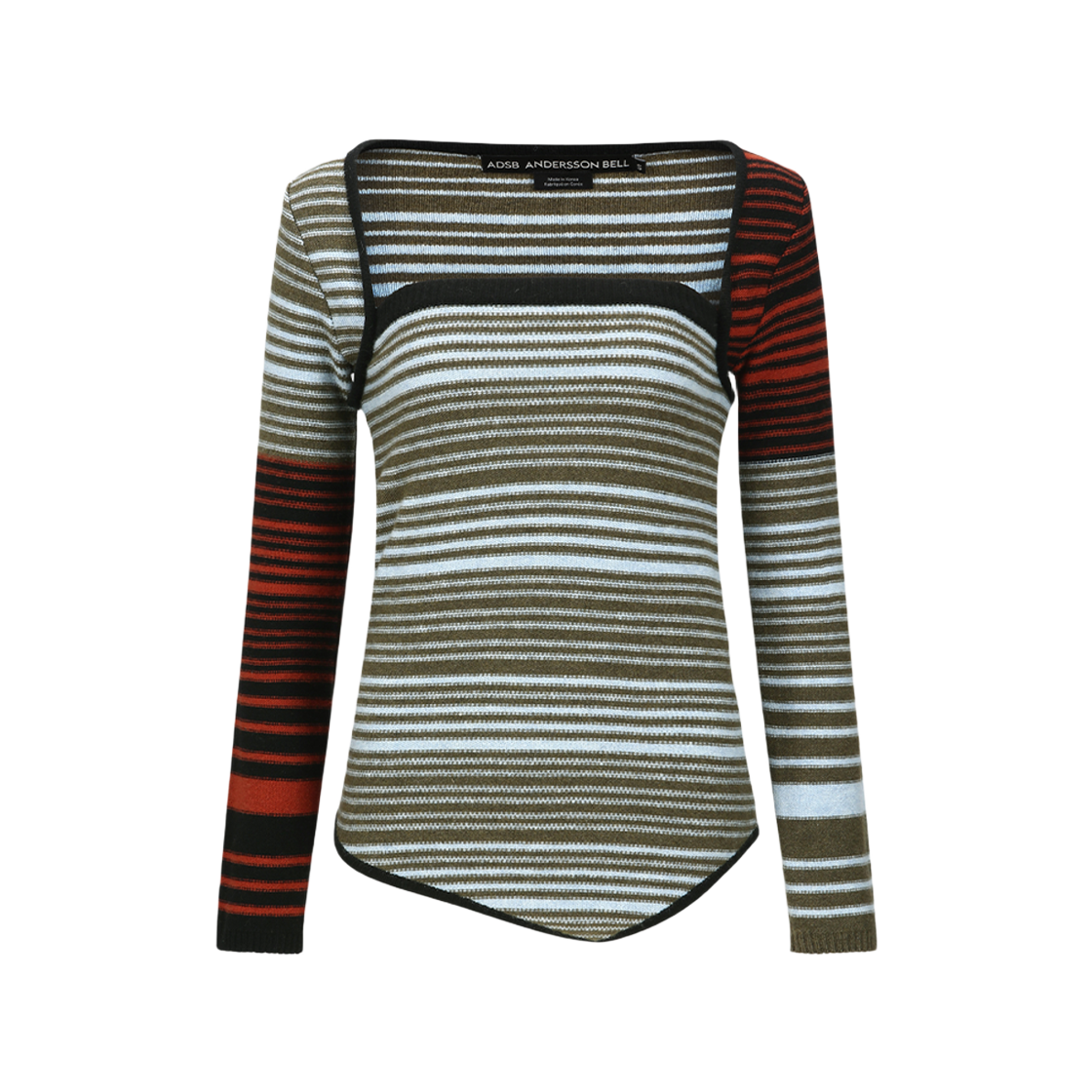 atb1357w(MULTI) ADSB Andersson Bell Nora Multi Stripe Bolero Top Multi