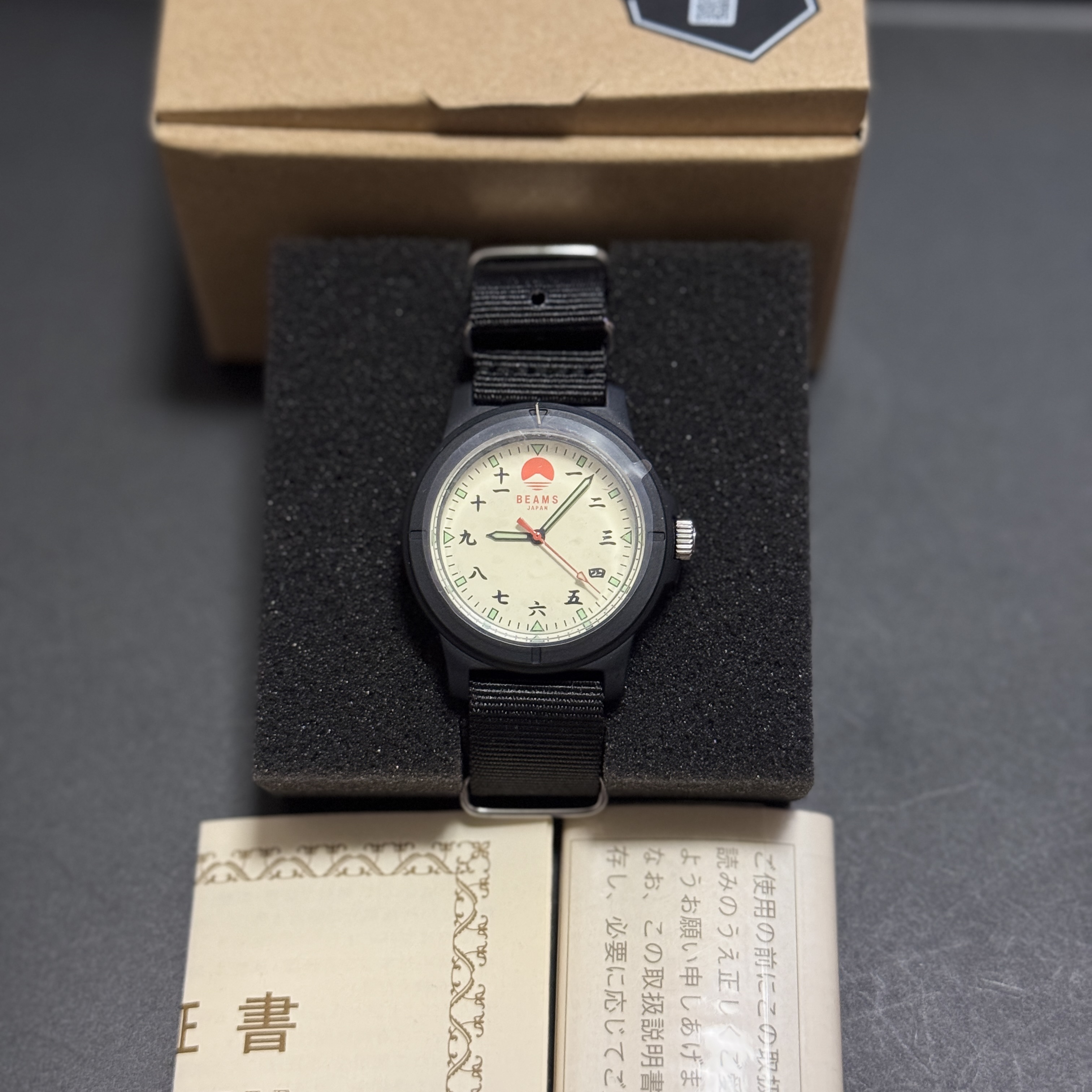 Beams Original Chinese Numerals Watch Black 착용 스타일