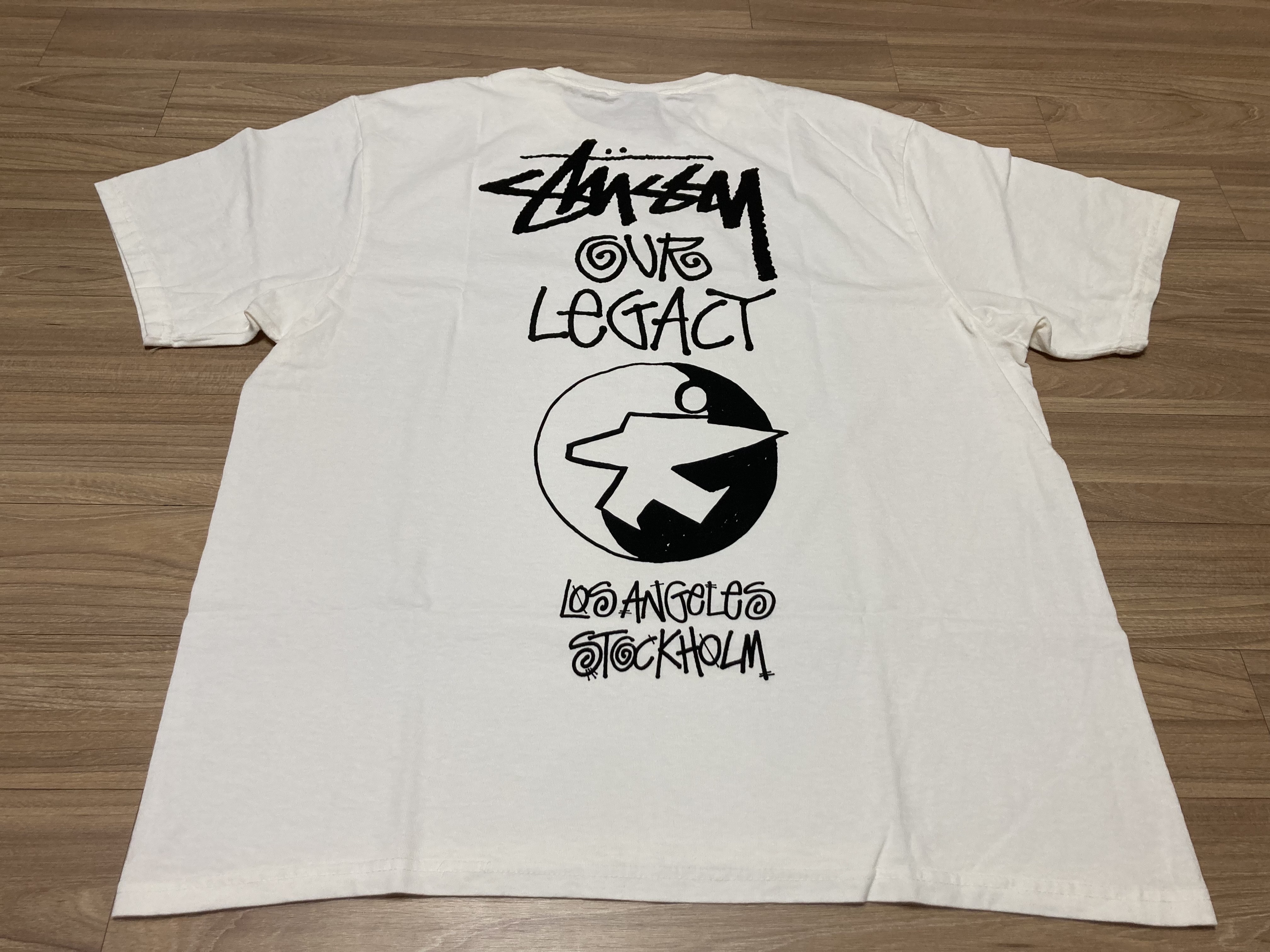 Stussy x Our Legacy Surfman Pigment Dyed T-Shirt Natural 착용 스타일 - 2