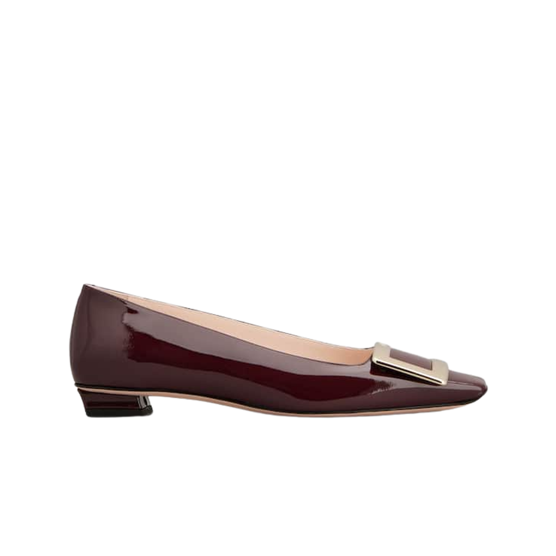 (W) 로저 비비에 벨 비비에 메탈 버클 발레리나 페이턴트 레더 버건디((W) Roger Vivier Belle Vivier Metal Buckle Ballerinas Patent Leather Burgundy) - 1