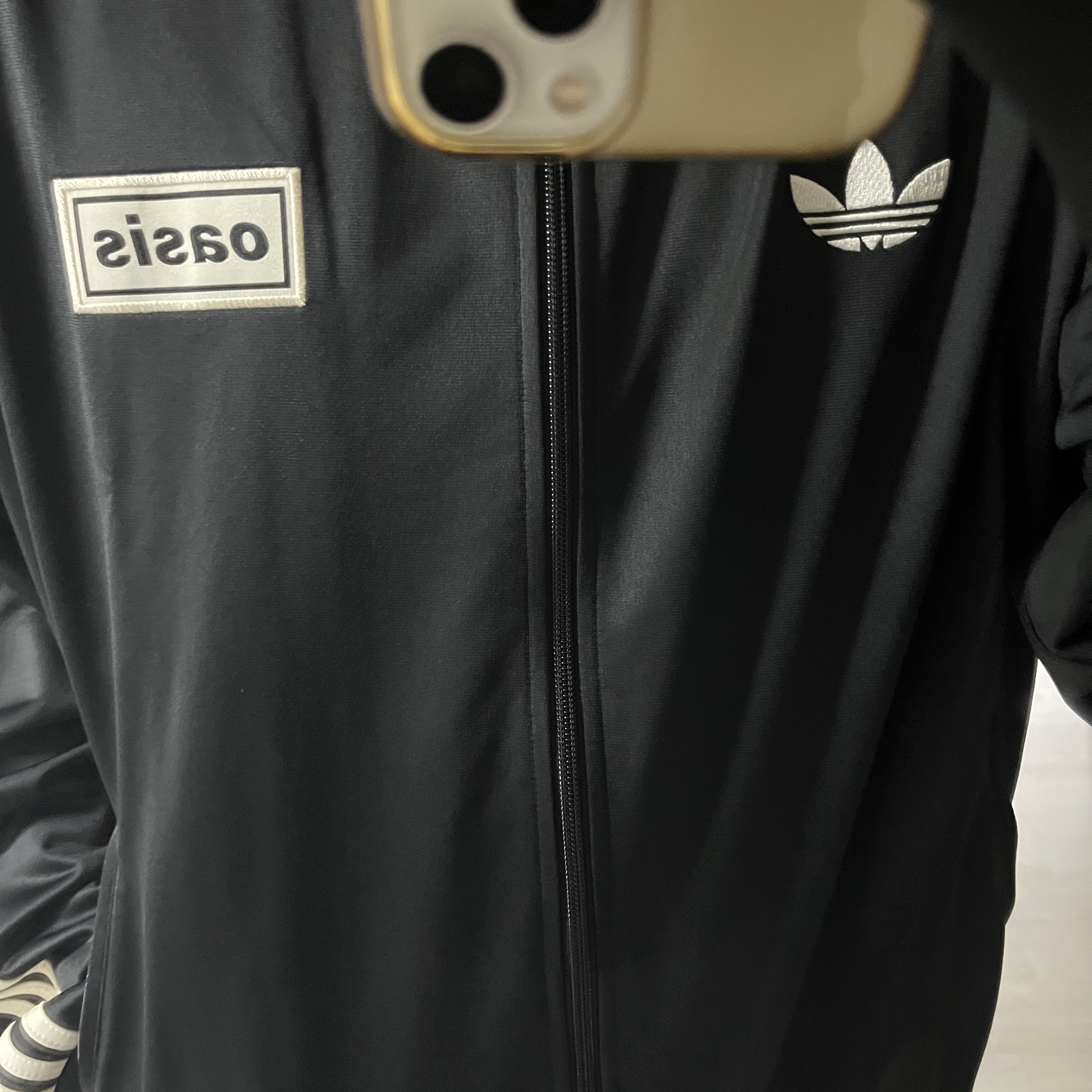 Adidas x Oasis Tour Firebird Track Top Black - US Sizing 착용 스타일