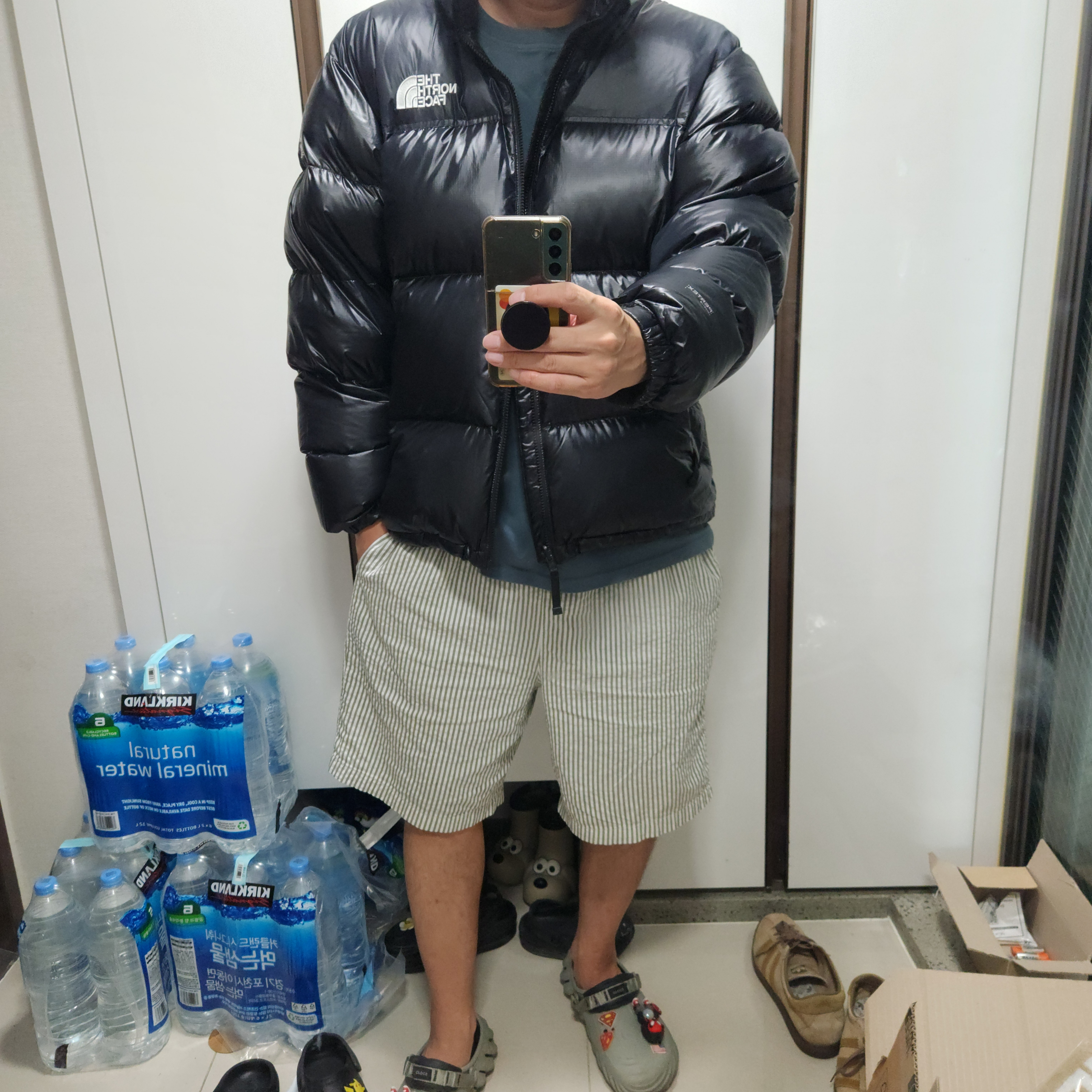 The North Face Quantum Nuptse RDS Jacket Black 착용 스타일 - 2