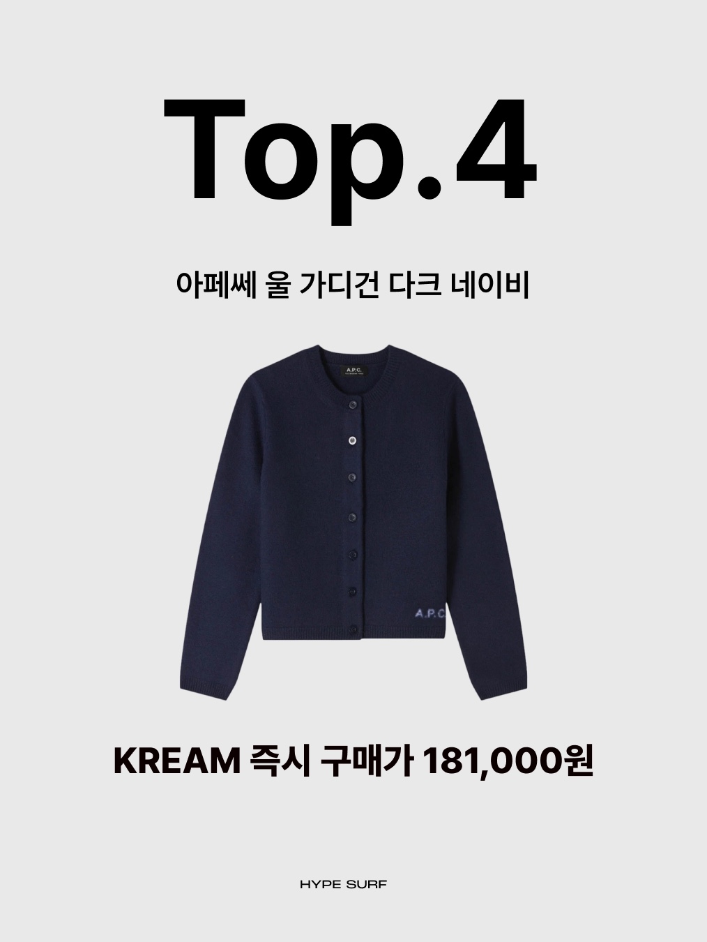 (W) Acne Studios Keva Face Crewneck Cardigan Faded Pink Melange, (W) A.P.C. Wool Cardigan Dark Navy 착용 스타일 - 3