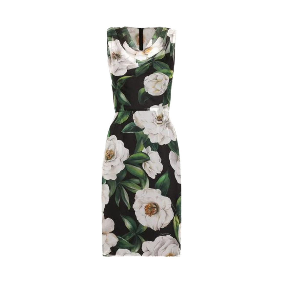 (W) 돌체 앤 가바나 가드니아 프린트 시폰 미디 드레스 멀티컬러((W) Dolce & Gabbana Gardenia Print Chiffon Midi Dress Multicolor) - 1