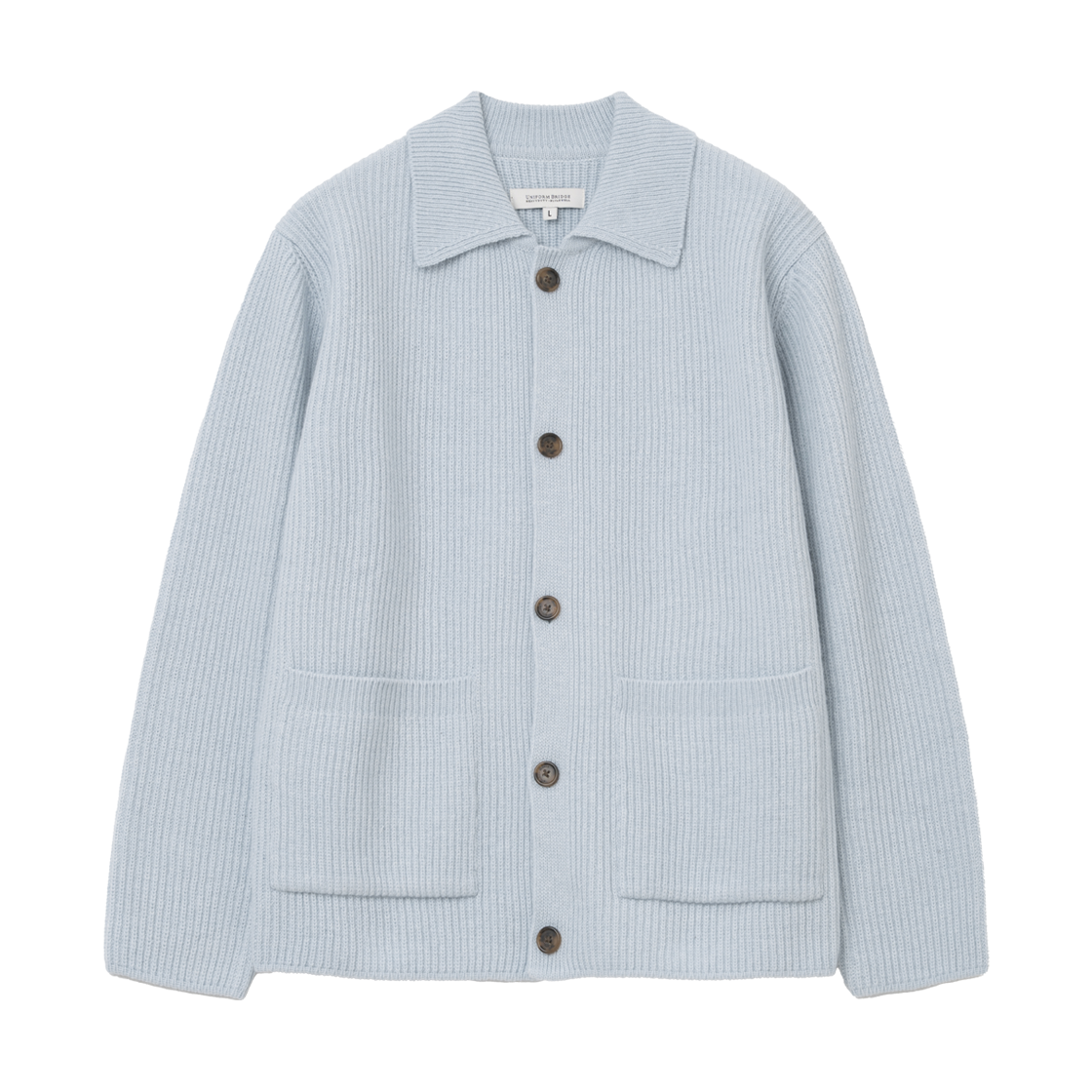 UB2599CD232MLB Uniform Bridge Pocket Collar Knit Cardigan Ice Blue