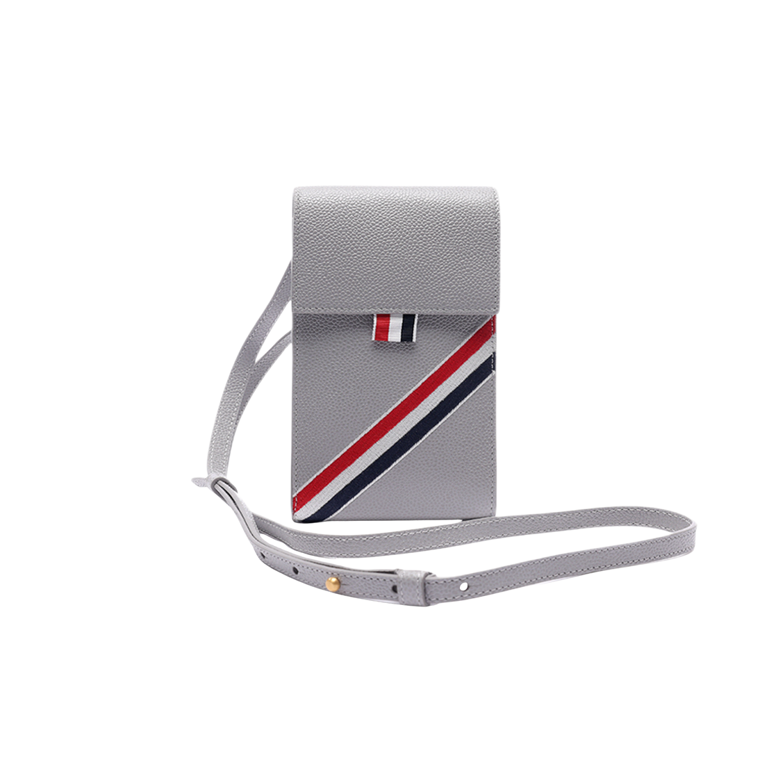 MAC118A-00198-055 Thom Browne RWB Diagonal Phone Holder Light Grey