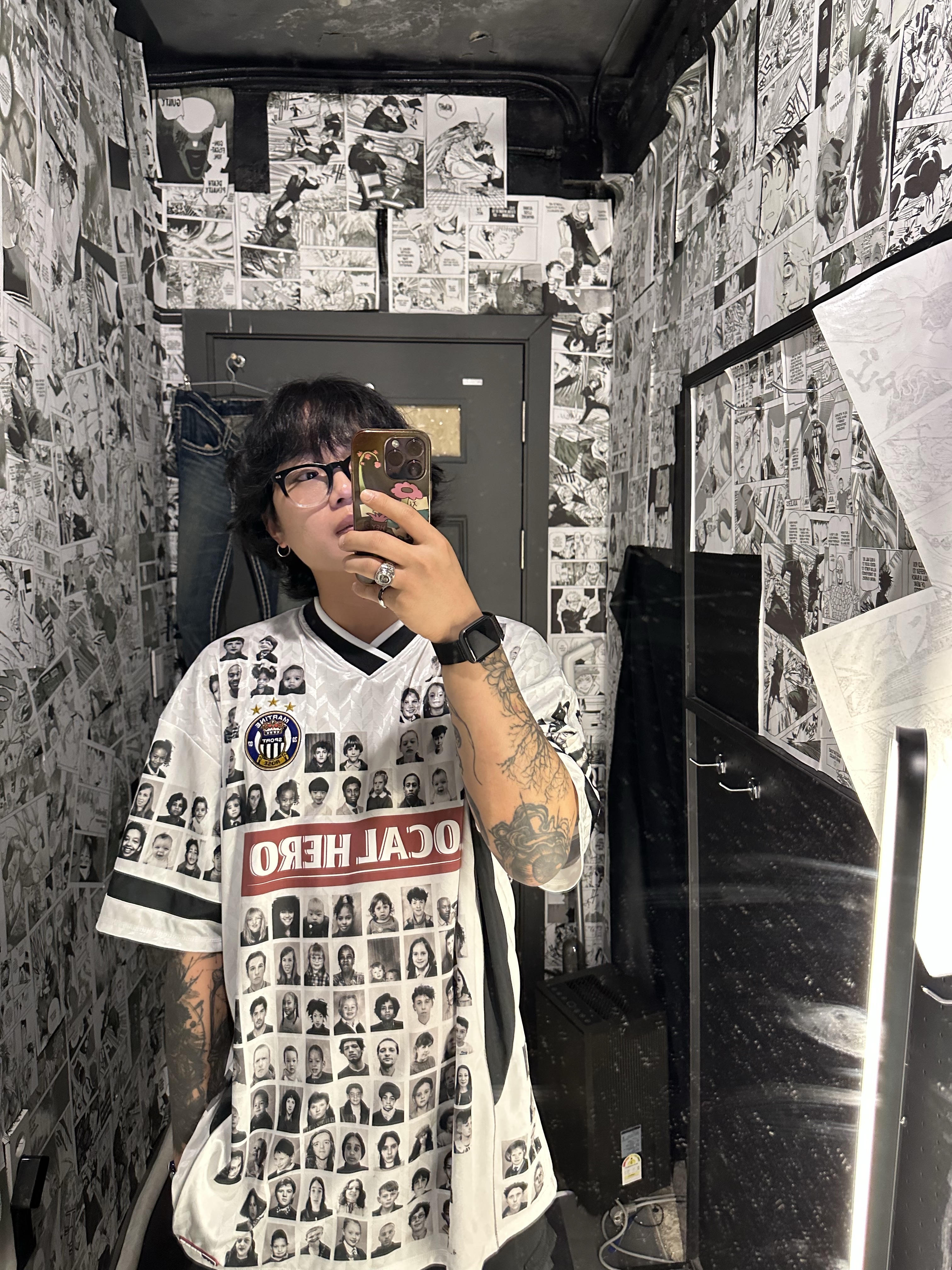Martine Rose Printed Football Top White 착용 스타일