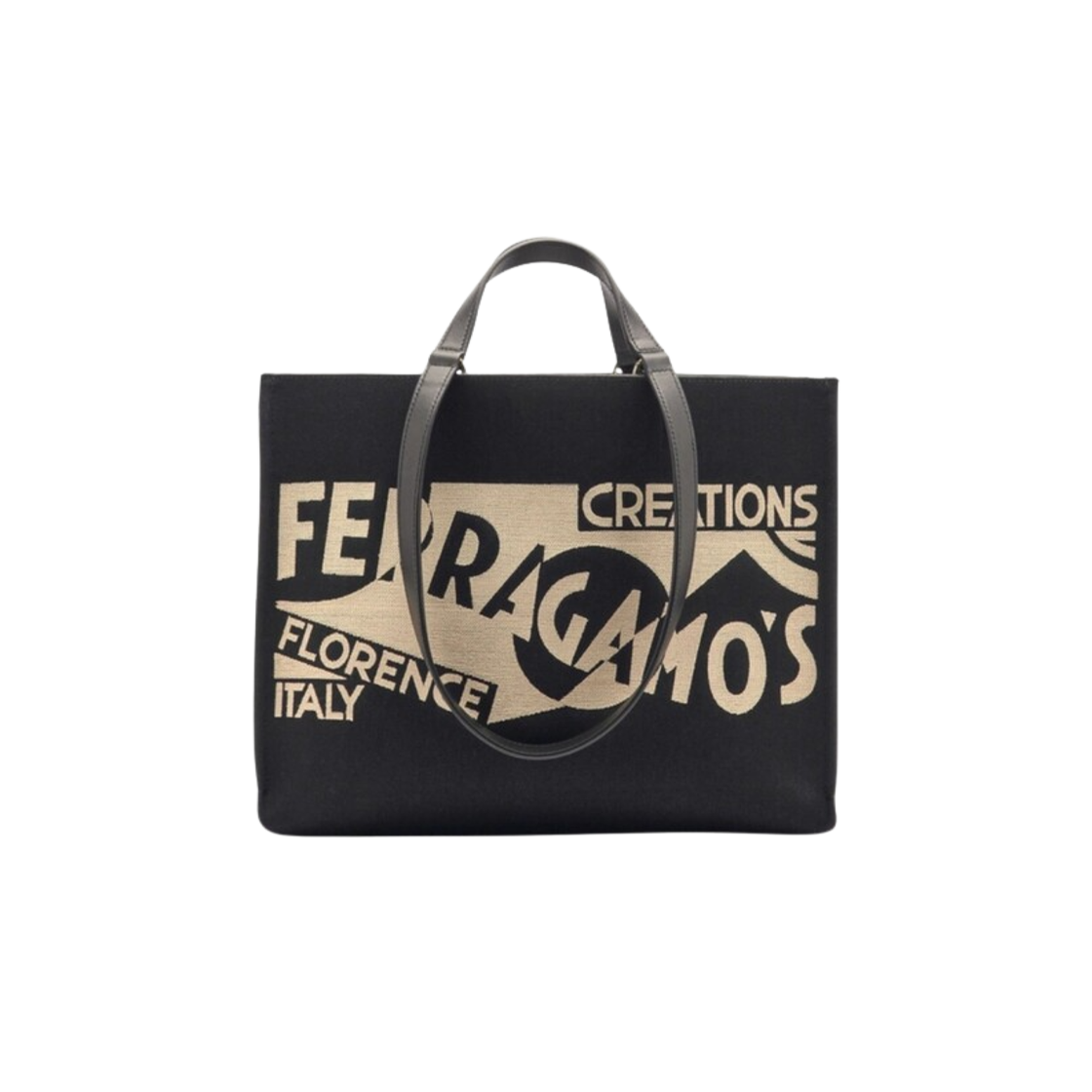219475-776542 Ferragamo Large Canvas Tote Bag Black
