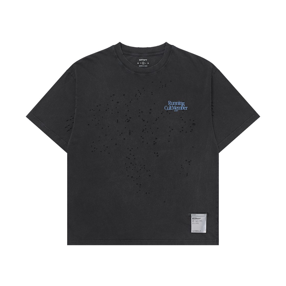 새티스파이 10주년 기념 모스테크 티셔츠 에이지드 블랙(Satisfy 10th Anniversary Mothtech T-Shirt Aged Black)