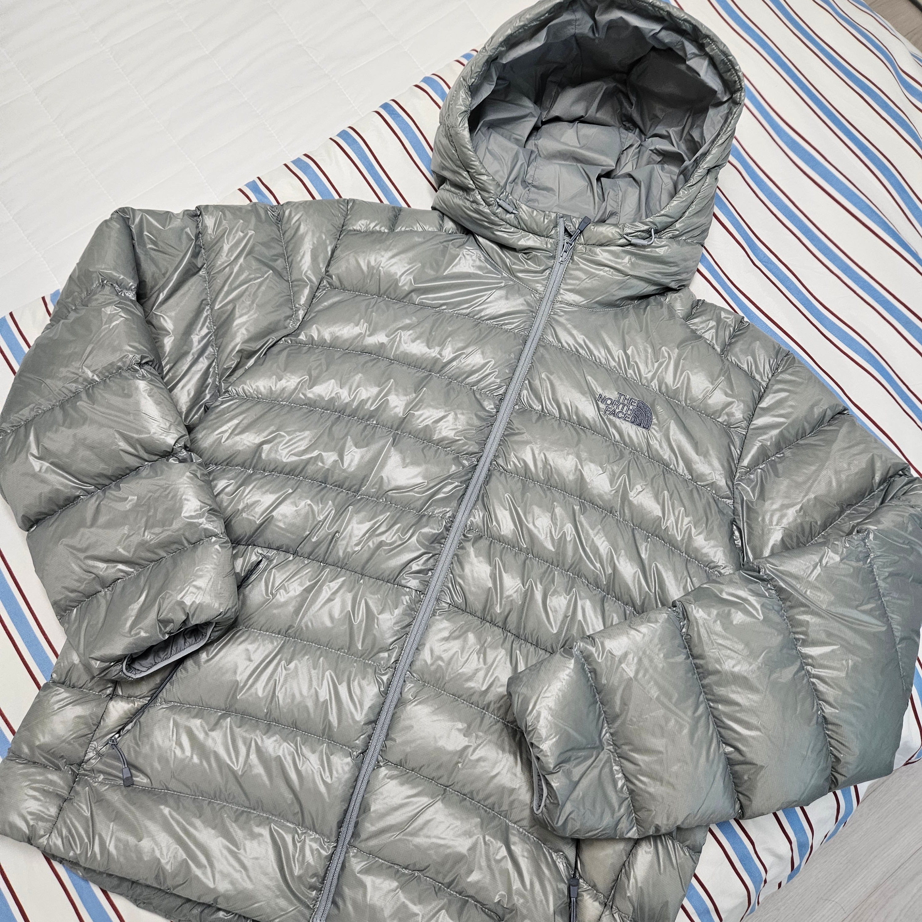 The North Face Matier EX RDS Down Hoodie Light Gray - 25FW 착용 스타일