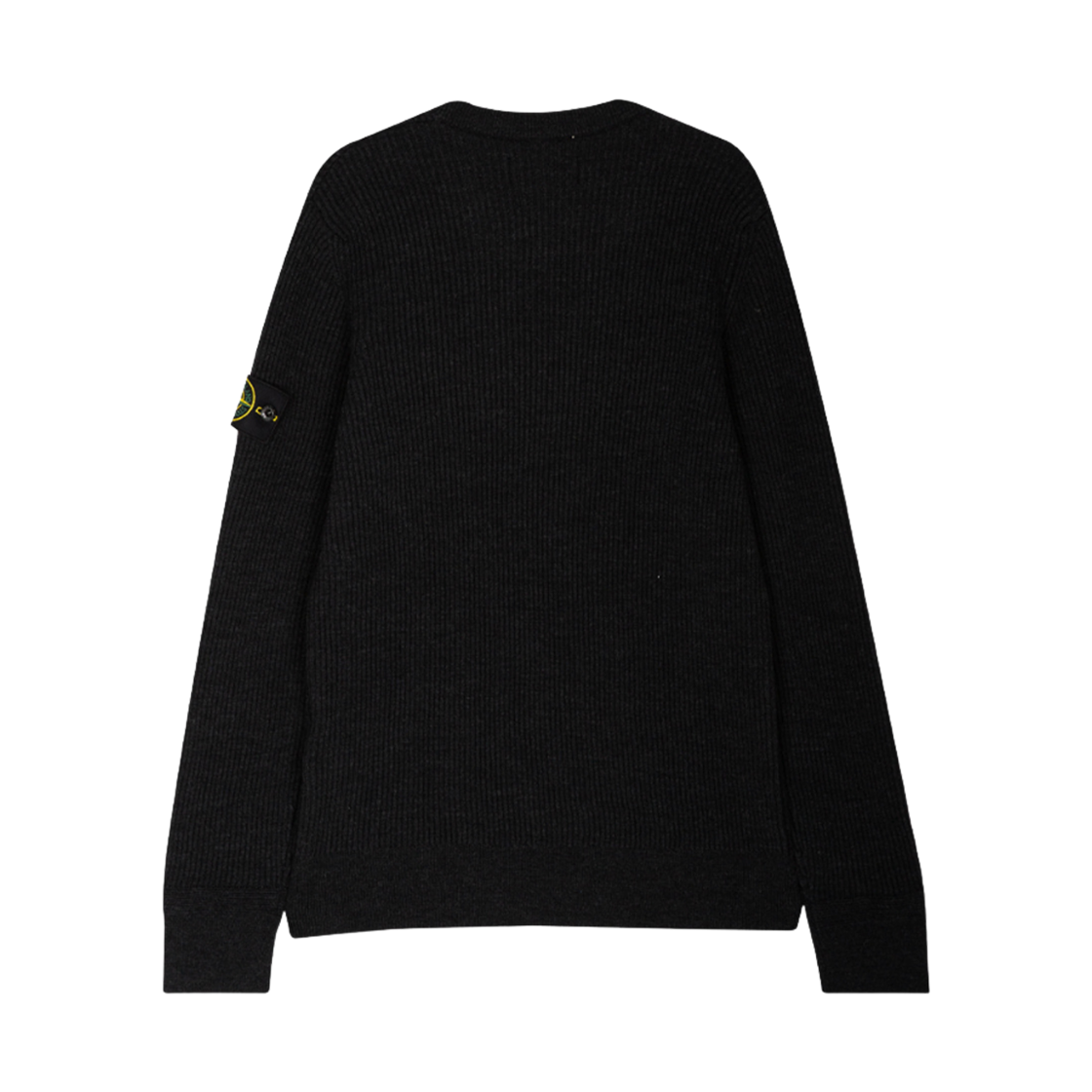 스톤 아일랜드 553C2 풀 립 울 크루넥 니트 차콜 그레이 멜란지 - 23FW(Stone Island 553C2 Full Rib Wool Crewneck Knit Charcoal Grey Melange - 23FW) - 2