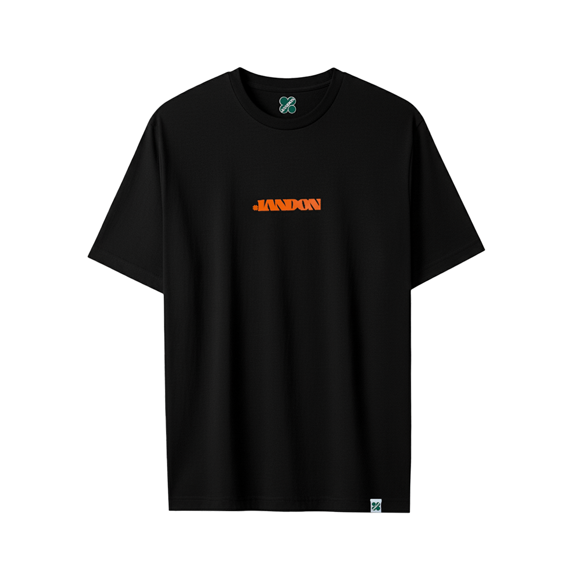 [예약 판매] 원엔온 네임택 티셔츠 블랙 오렌지([예약 판매] 1ANDON NAME TAG T-shirt Black Orange)