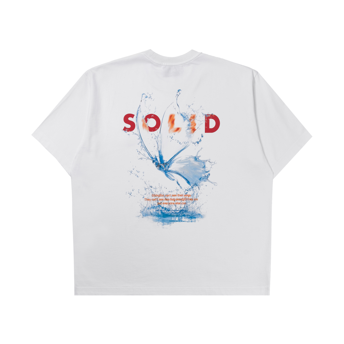 솔리드 옴므 블랙 워터 버터플라이 티셔츠 화이트 - 24SS(Solid Homme Black Water Butterfly T-Shirt White - 24SS)