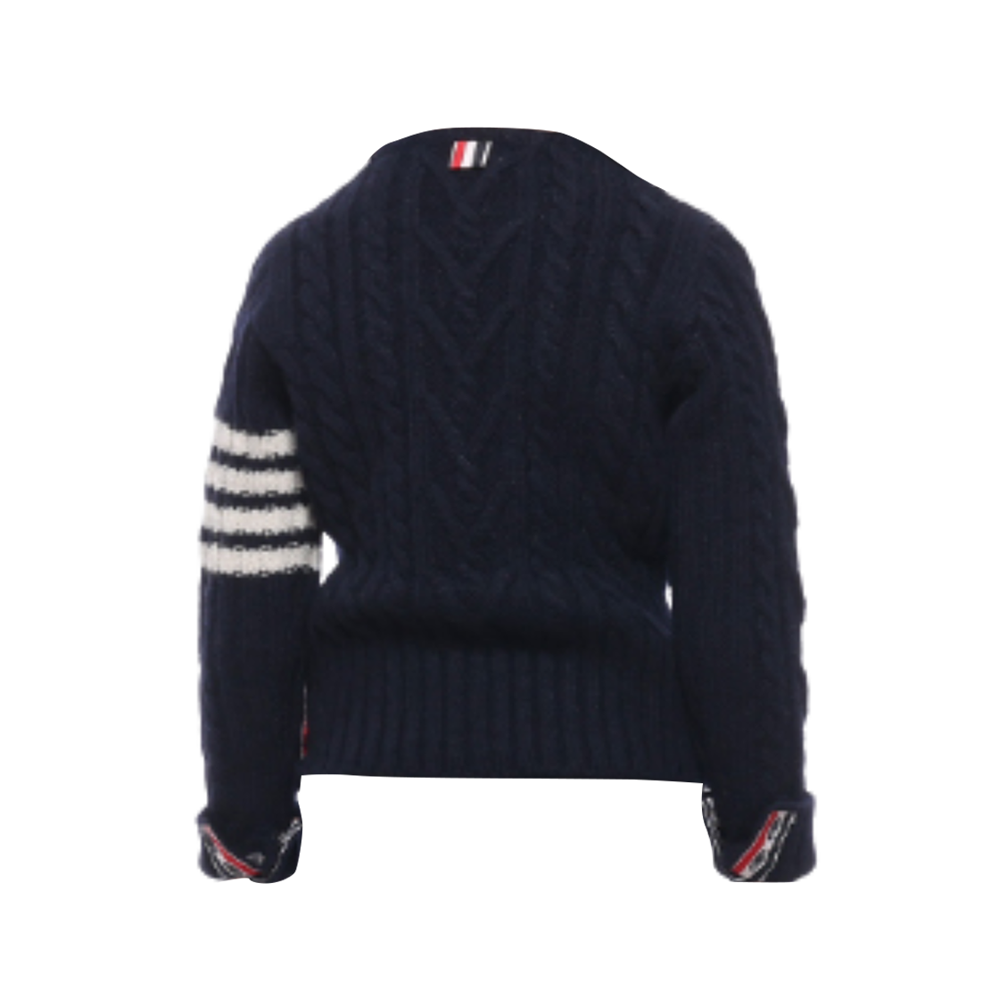 (키즈) 톰브라운 울 모헤어 트위드 니트 네이비((Kids) Thom Browne Wool Mohair Tweed Knit Navy) - 2