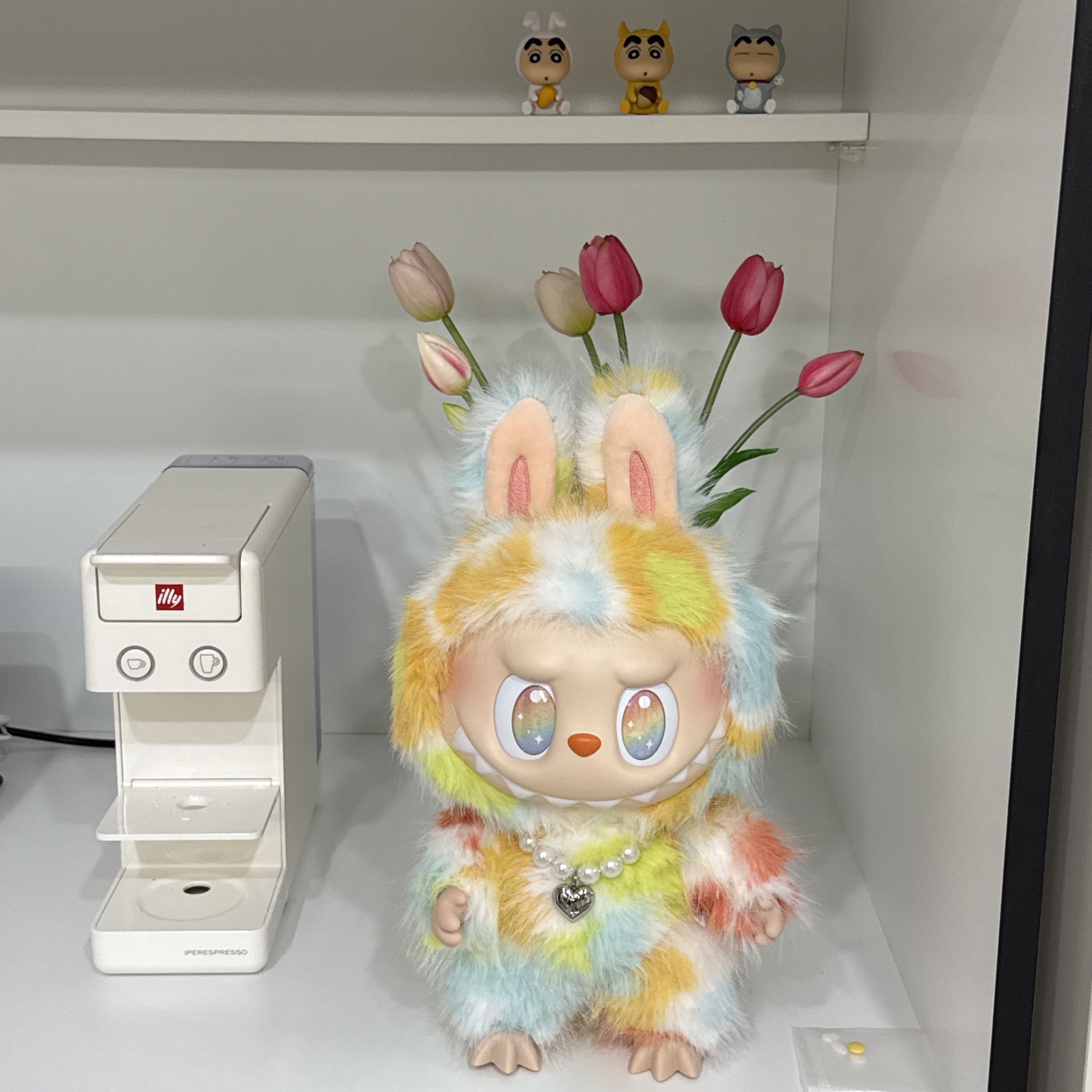 Pop Mart Labubu The Monsters Big Into Energy Series-Rock The Universe Vinyl Plush Doll, Pop Mart Labubu The Monsters Pin For Love Series Vinyl Plush Pendant Sealed Case (A-M) (14 Blind Boxes) 착용 스타일 - 5