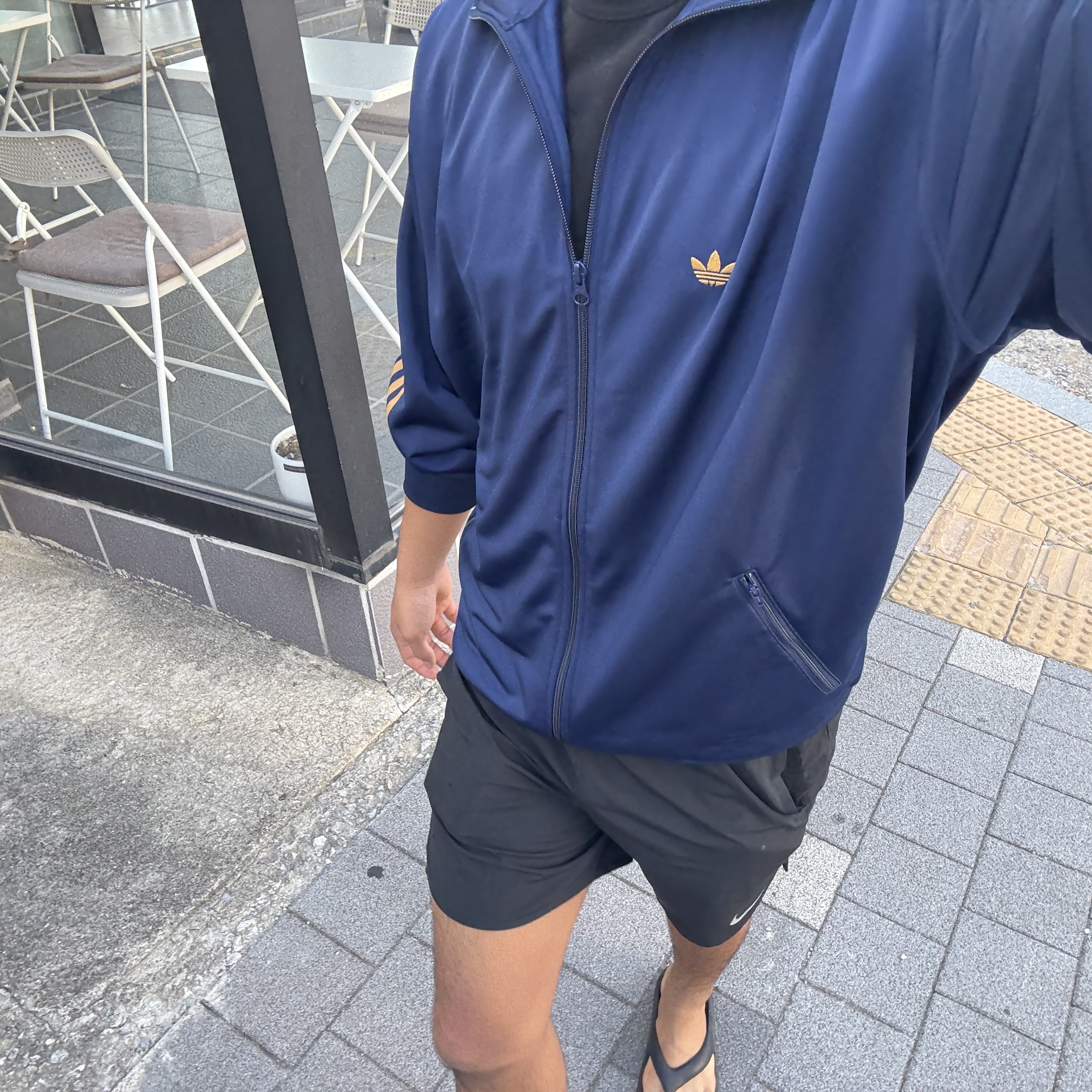 Adidas Track Jacket Night Indigo Mesa - KR Sizing 착용 스타일