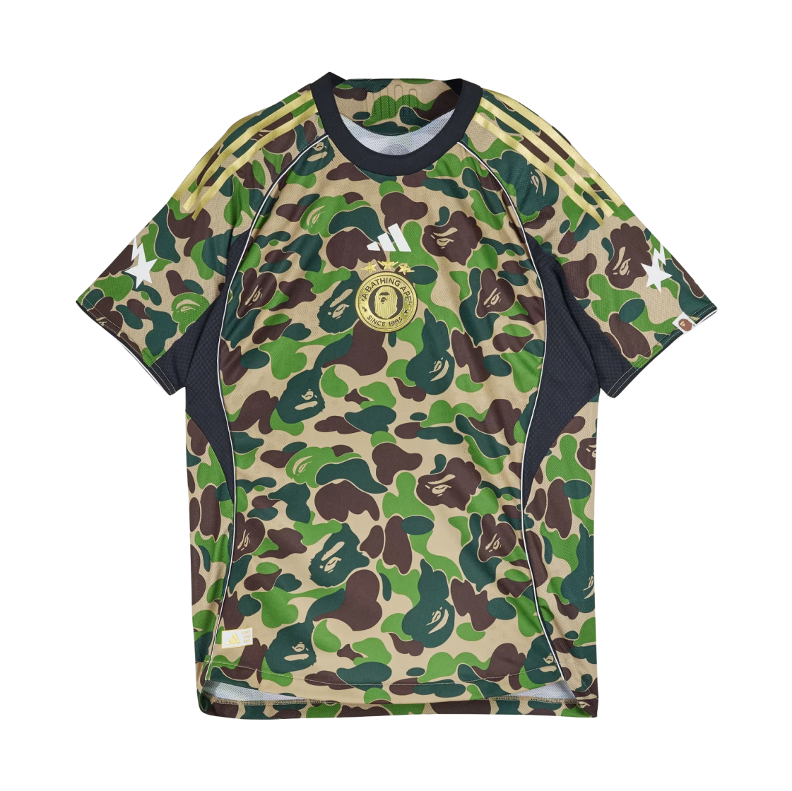 아디다스 x 베이프 FB 저지 탑 크루 그린 - KR 사이즈(Adidas x BAPE FB Jersey Top Crew Green - KR Sizing)