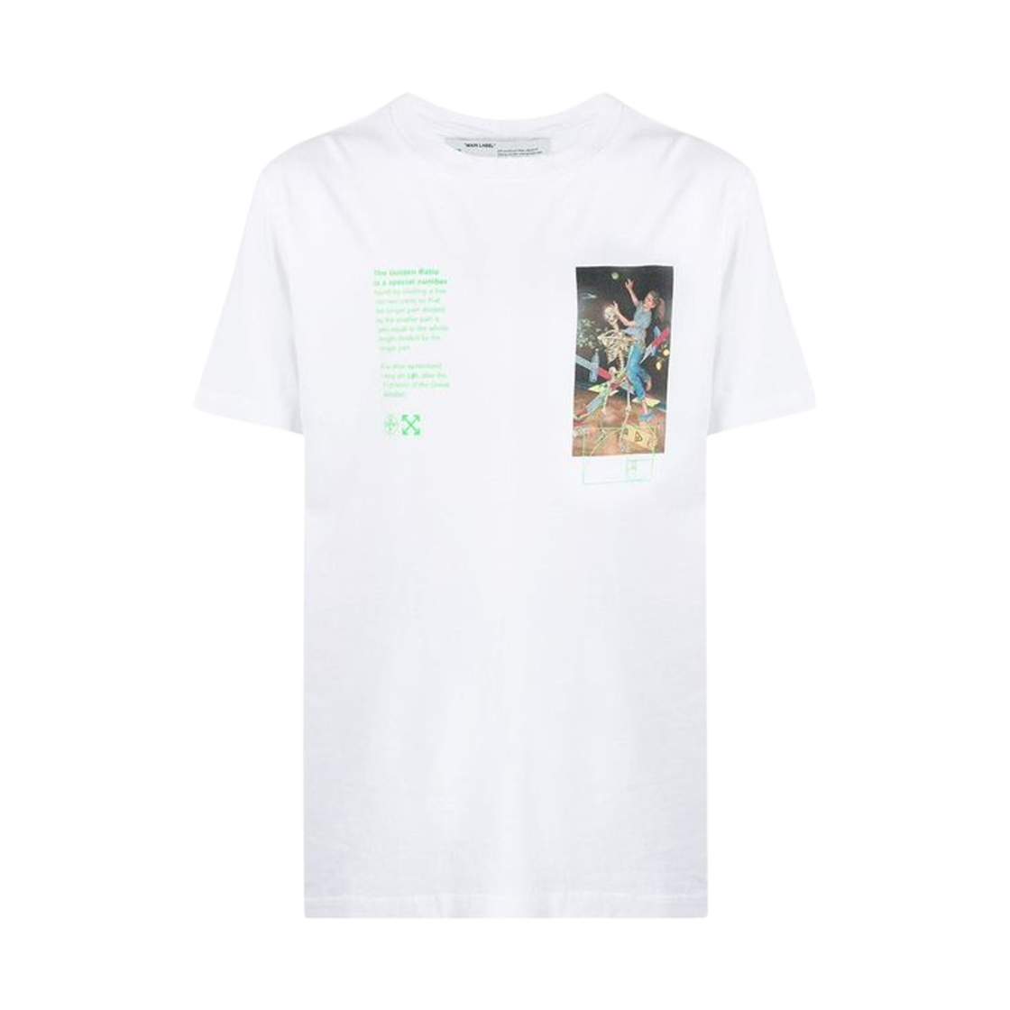 OMAA027R201850140188 Off-White Pascal Printing S/S Slim T-Shirt White Multicolor