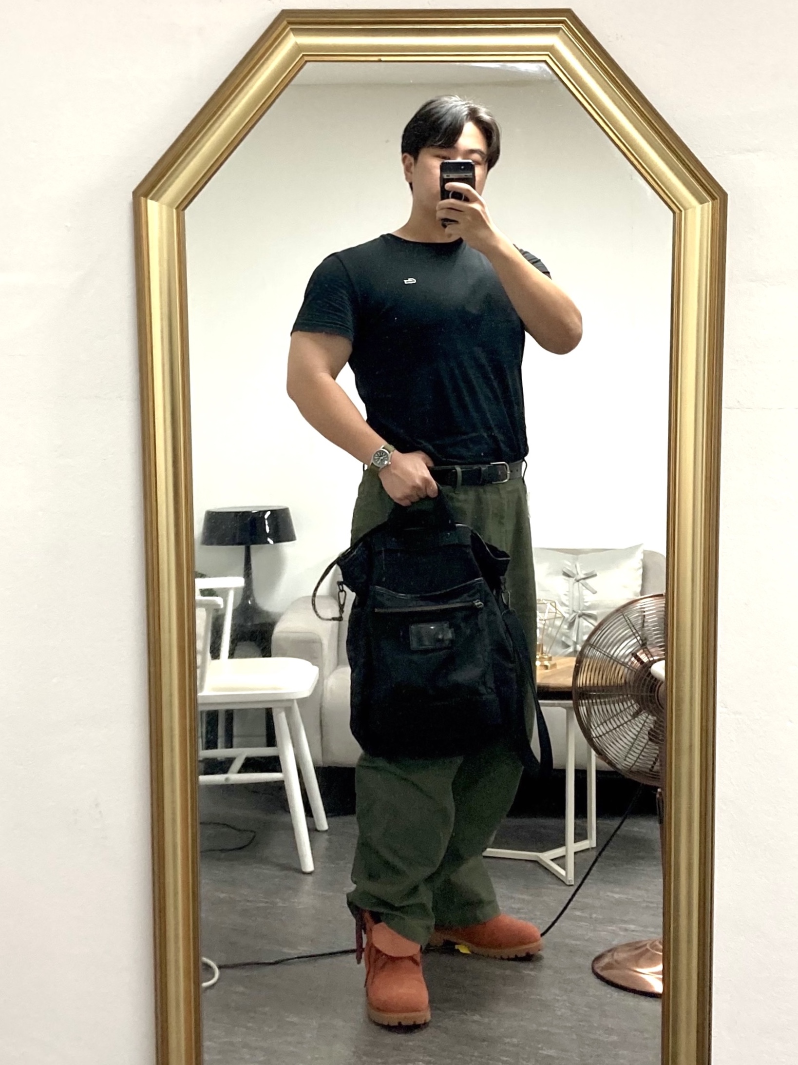 Lacoste Cotton Pima T-shirt Black 착용 스타일